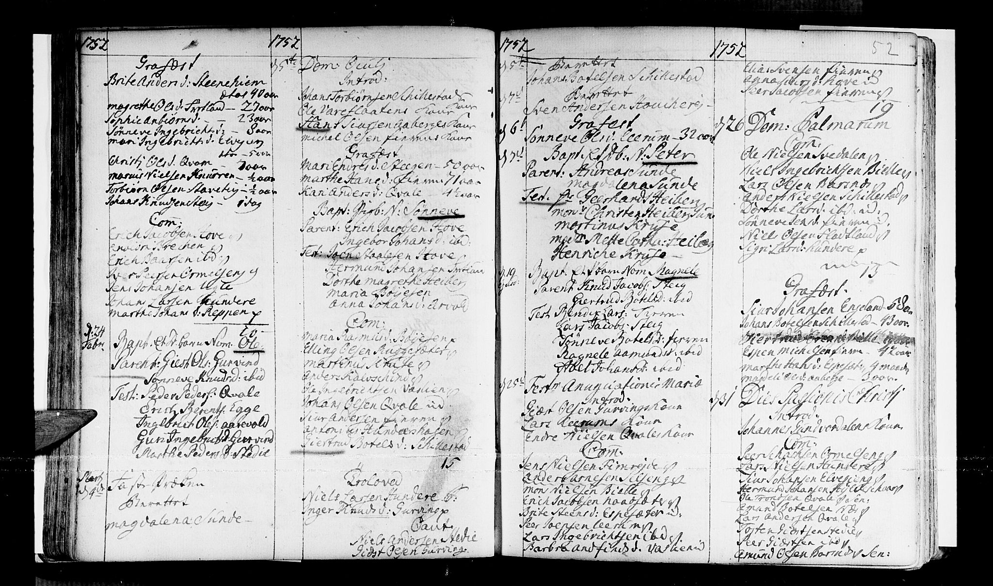 Sogndal sokneprestembete, AV/SAB-A-81301/H/Haa/Haaa/L0003: Parish register (official) no. A 3, 1747-1768, p. 52