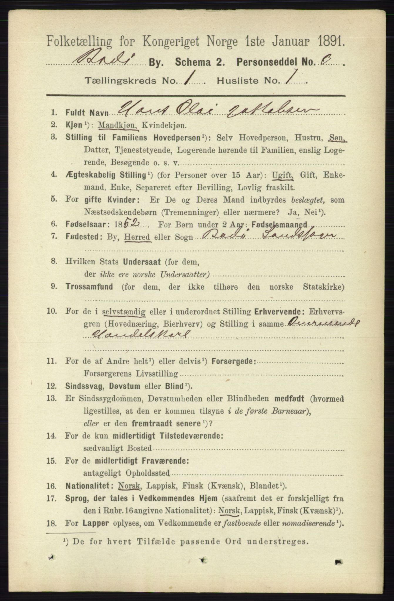 RA, 1891 census for 1804 Bodø, 1891, p. 131