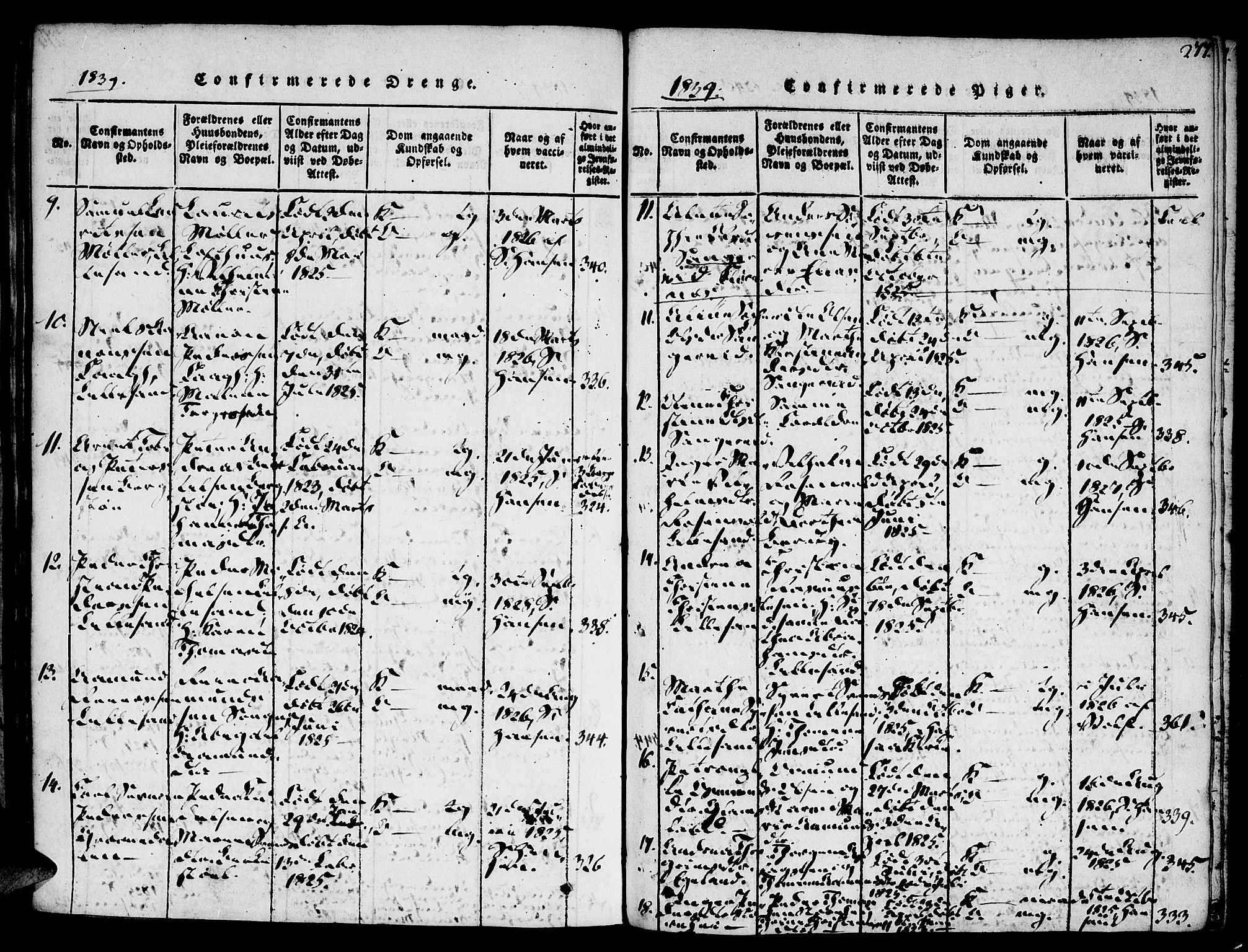 Vestre Moland sokneprestkontor, AV/SAK-1111-0046/F/Fa/Fab/L0003: Parish register (official) no. A 3, 1816-1843, p. 277