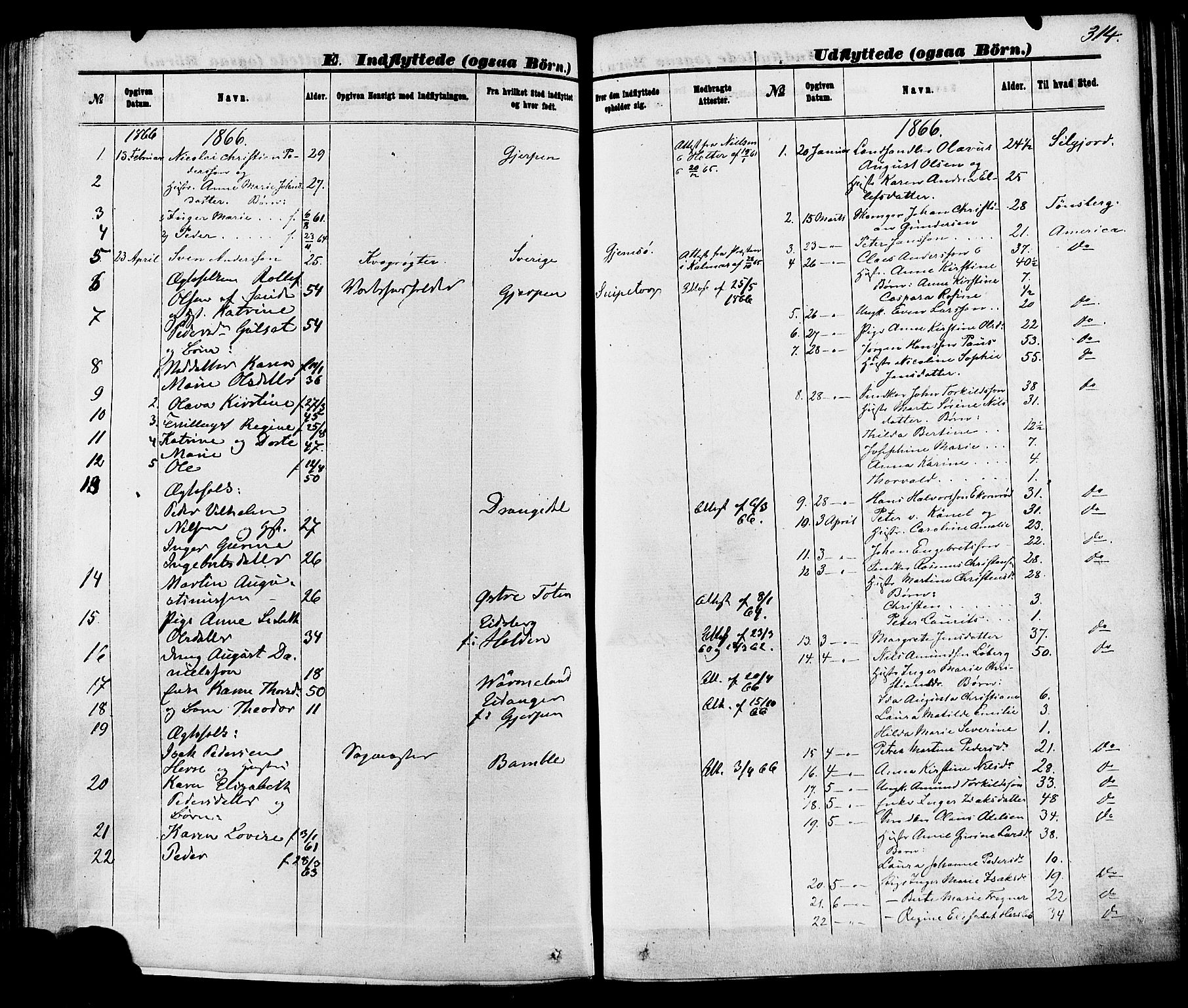 Skien kirkebøker, SAKO/A-302/F/Fa/L0008: Parish register (official) no. 8, 1866-1877, p. 314