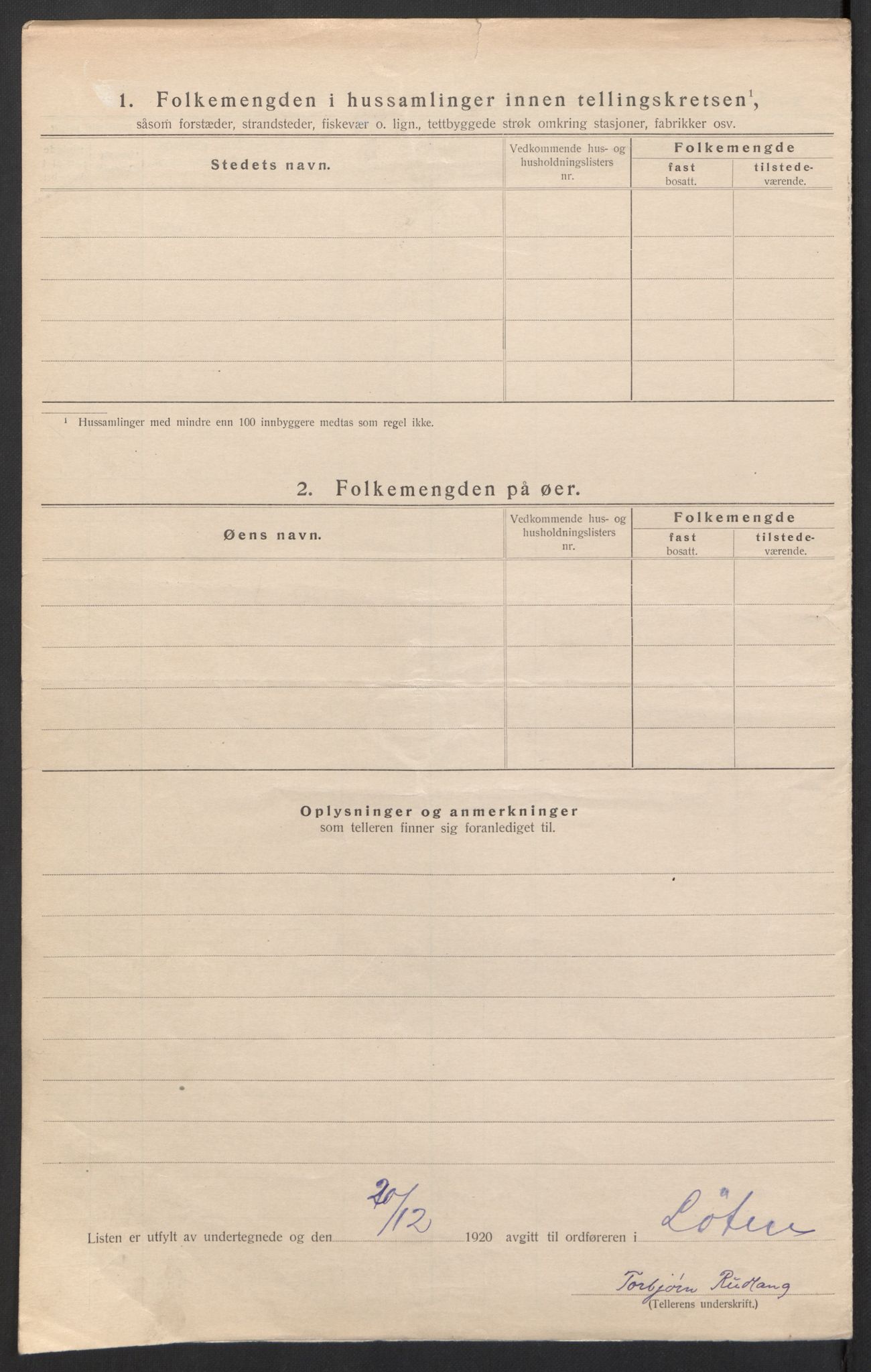SAH, 1920 census for Løten, 1920, p. 18