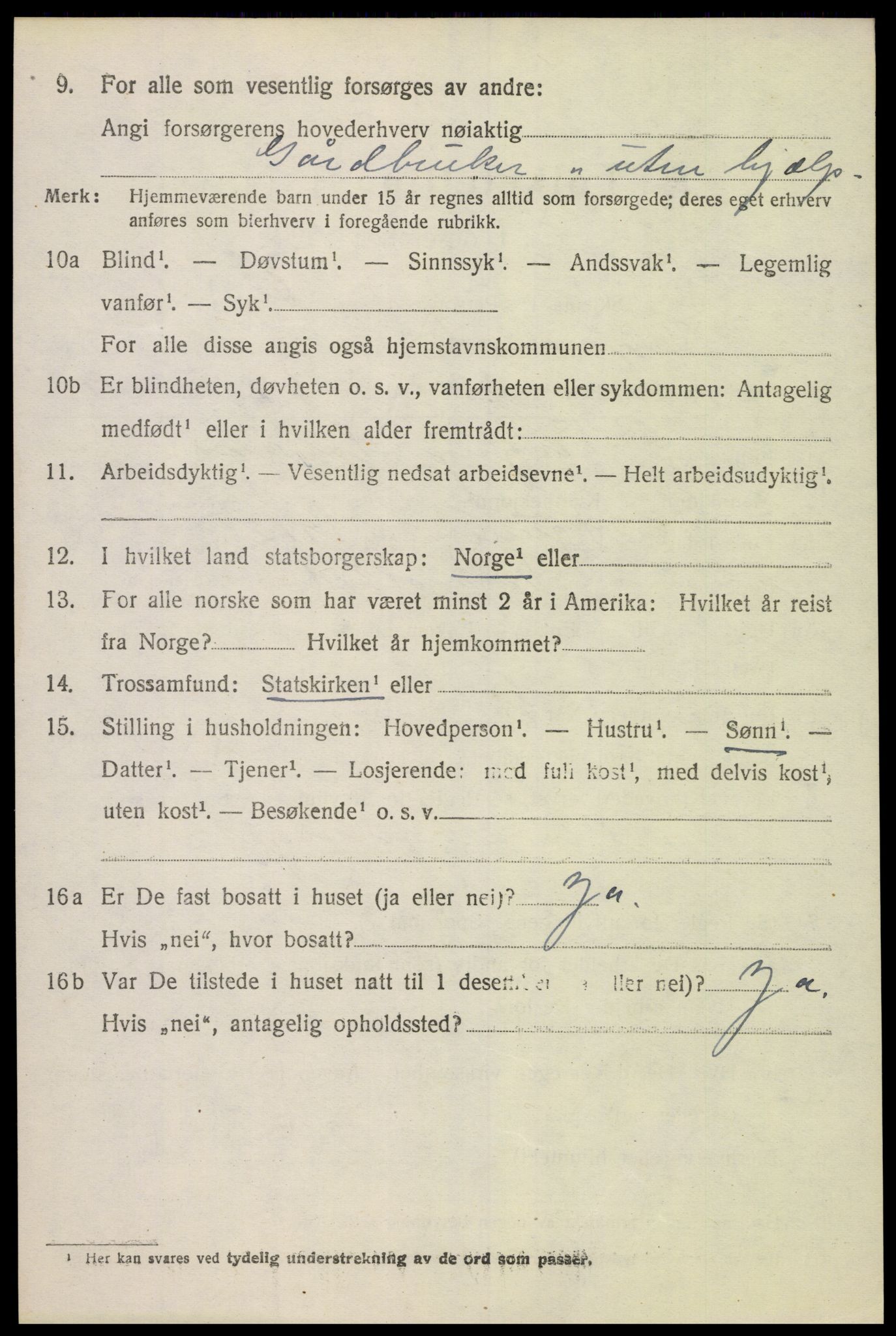 SAK, 1920 census for Vigmostad, 1920, p. 1146