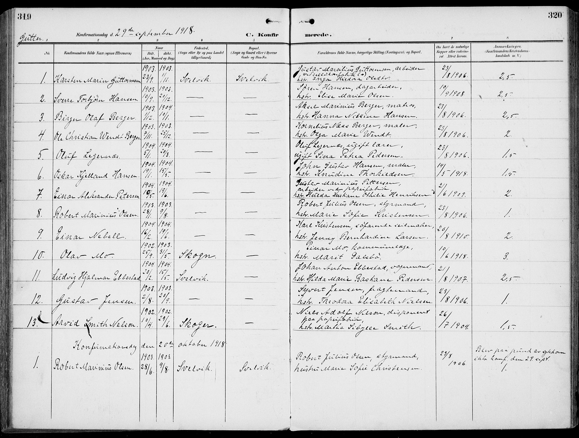 Strømm kirkebøker, AV/SAKO-A-322/F/Fb/L0002: Parish register (official) no. II 2, 1900-1919, p. 319-320