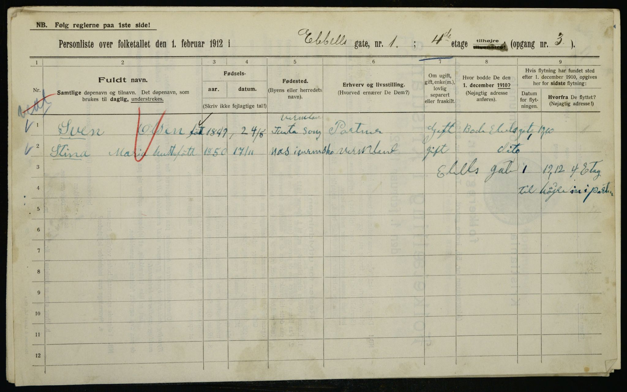 OBA, Municipal Census 1912 for Kristiania, 1912, p. 17987