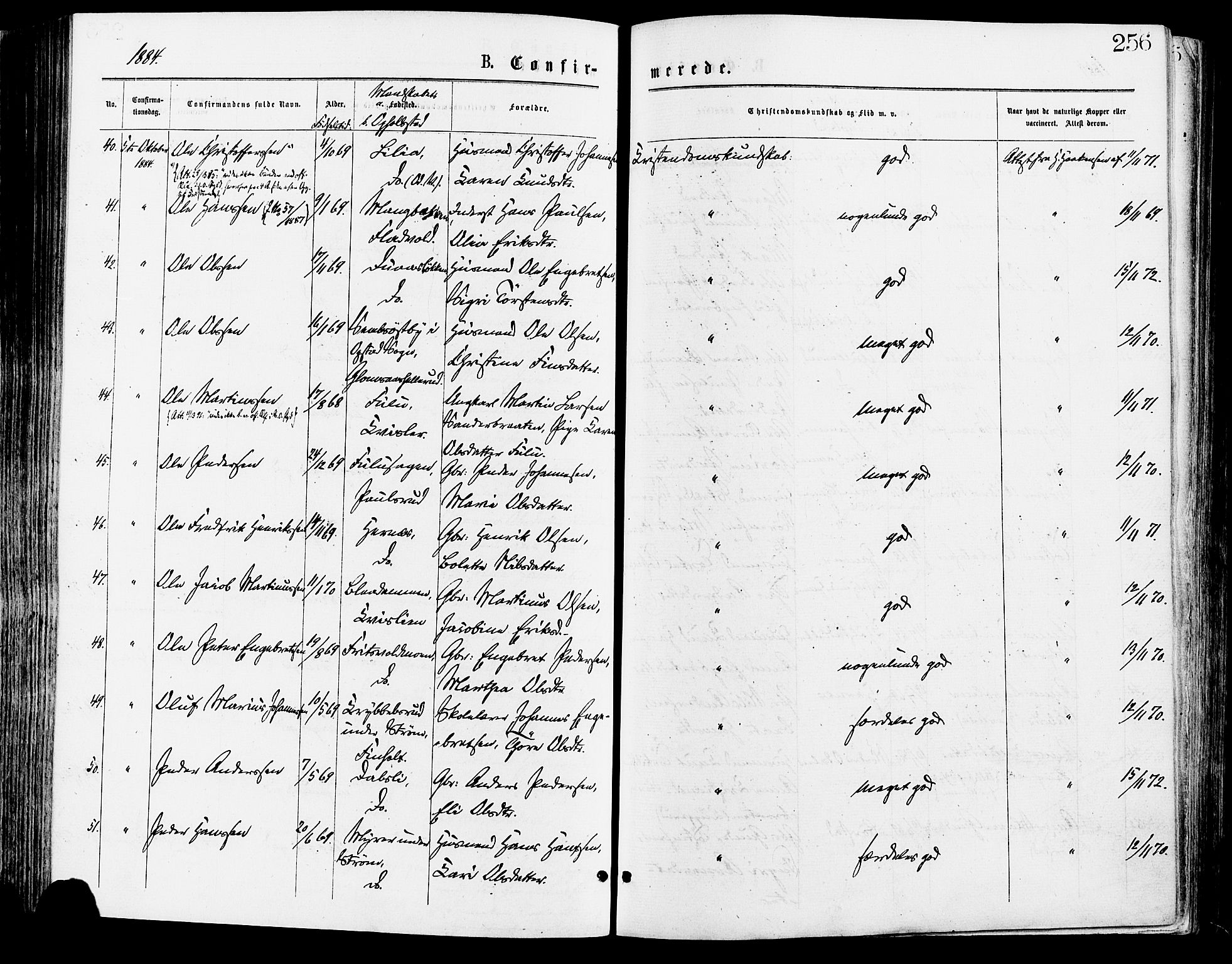 Sør-Odal prestekontor, AV/SAH-PREST-030/H/Ha/Haa/L0005: Parish register (official) no. 5, 1876-1885, p. 256