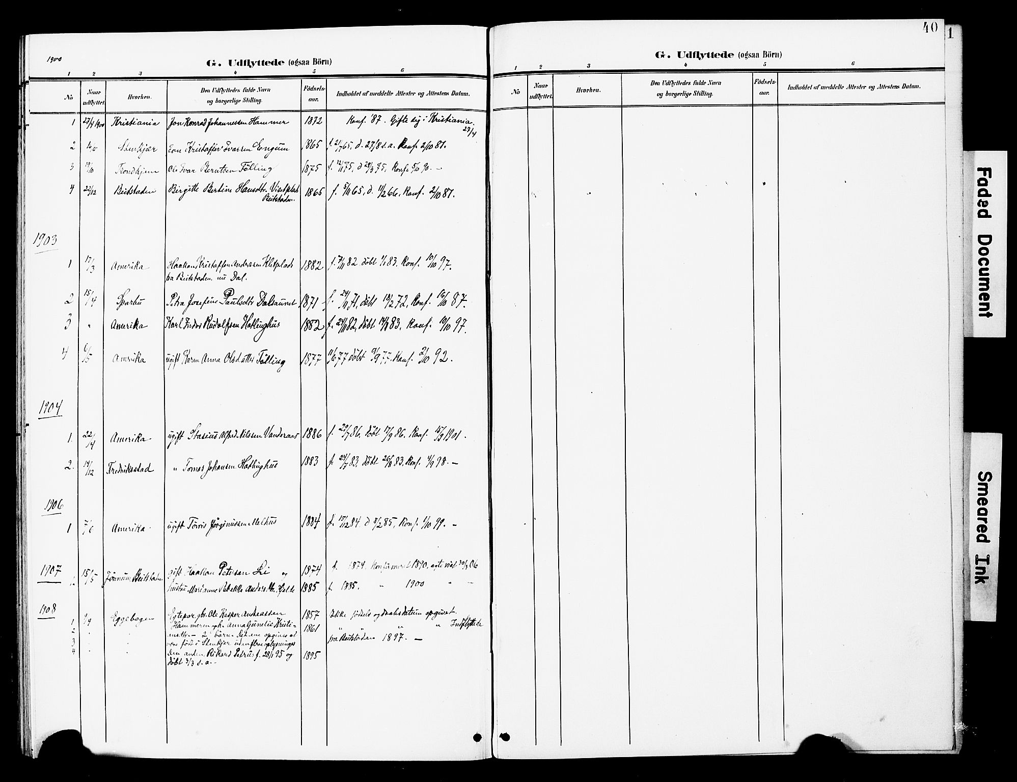 Ministerialprotokoller, klokkerbøker og fødselsregistre - Nord-Trøndelag, SAT/A-1458/748/L0464: Parish register (official) no. 748A01, 1900-1908, p. 40