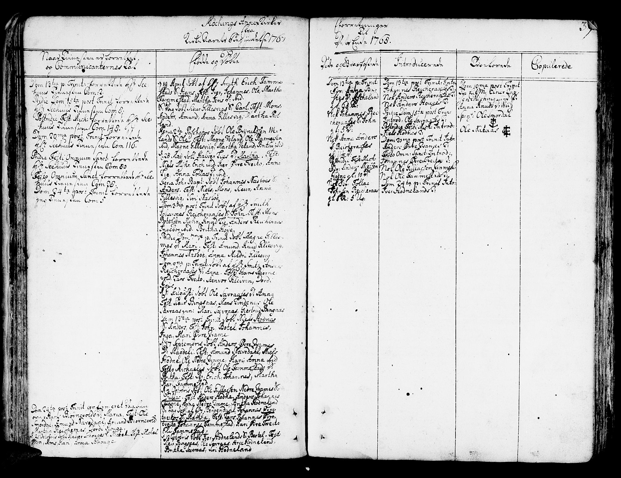 Lindås Sokneprestembete, AV/SAB-A-76701/H/Haa/Haaa/L0004: Parish register (official) no. A 4, 1764-1791, p. 39