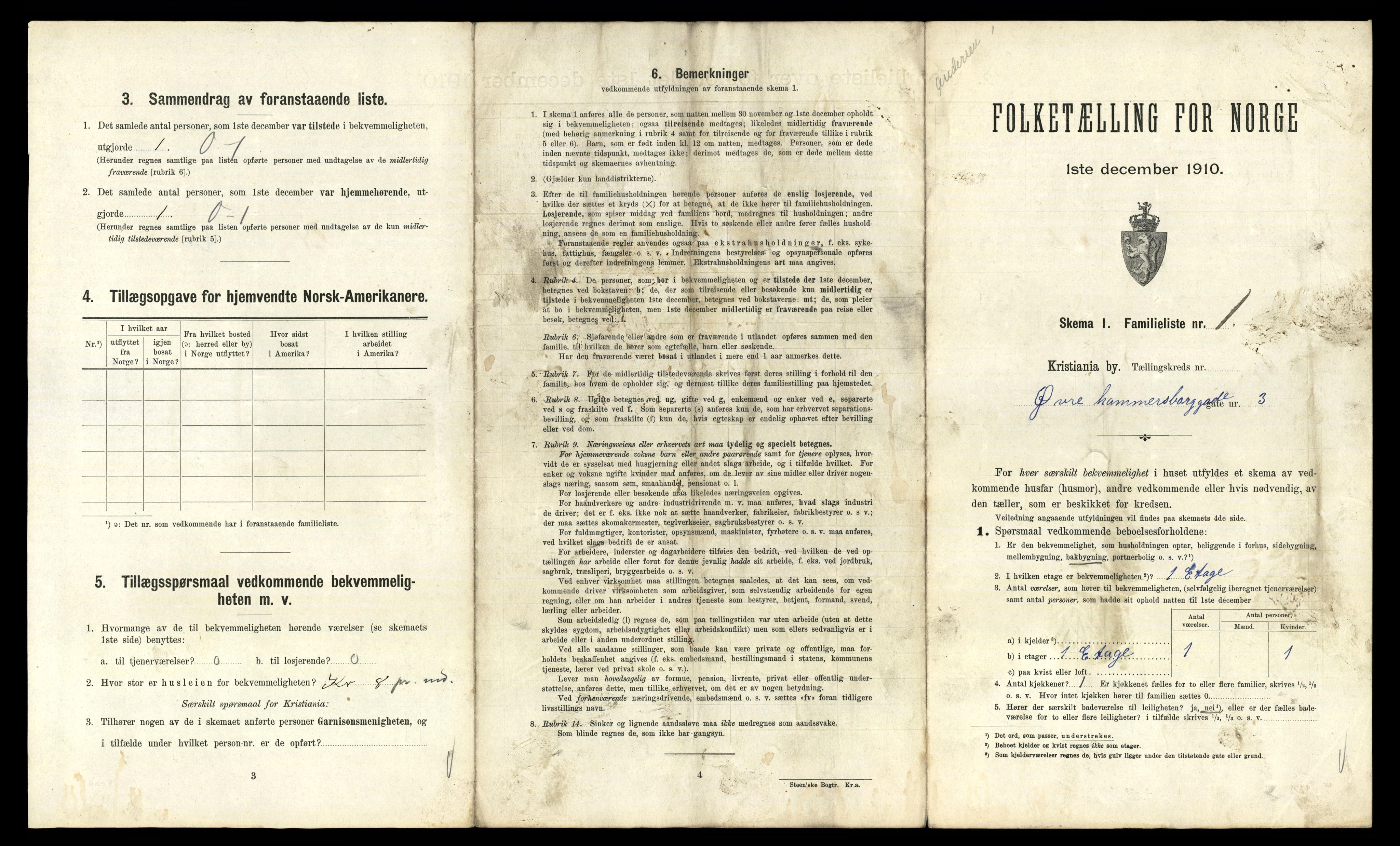 RA, 1910 census for Kristiania, 1910, p. 125271