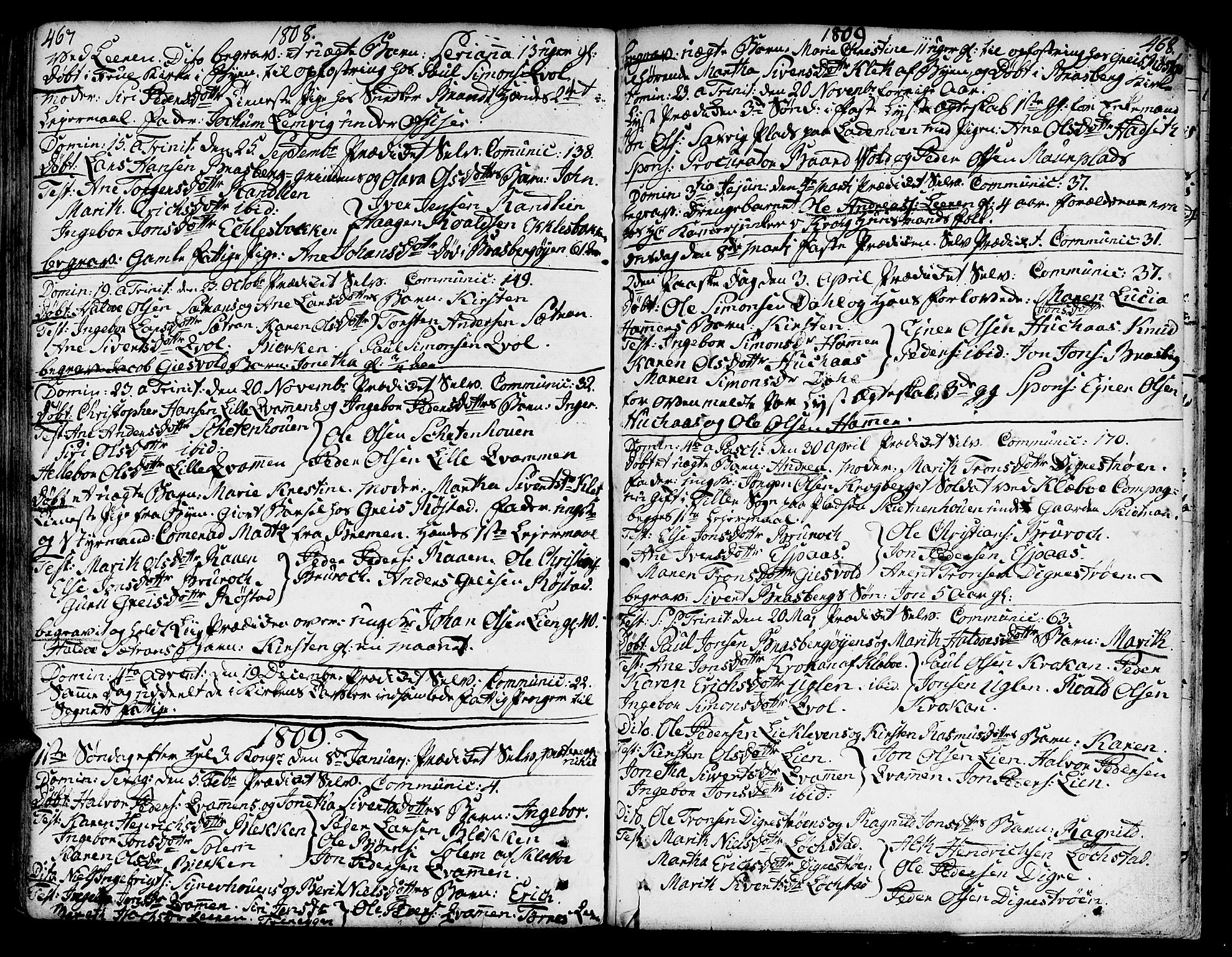 Ministerialprotokoller, klokkerbøker og fødselsregistre - Sør-Trøndelag, SAT/A-1456/606/L0282: Parish register (official) no. 606A02 /3, 1781-1817, p. 467-468