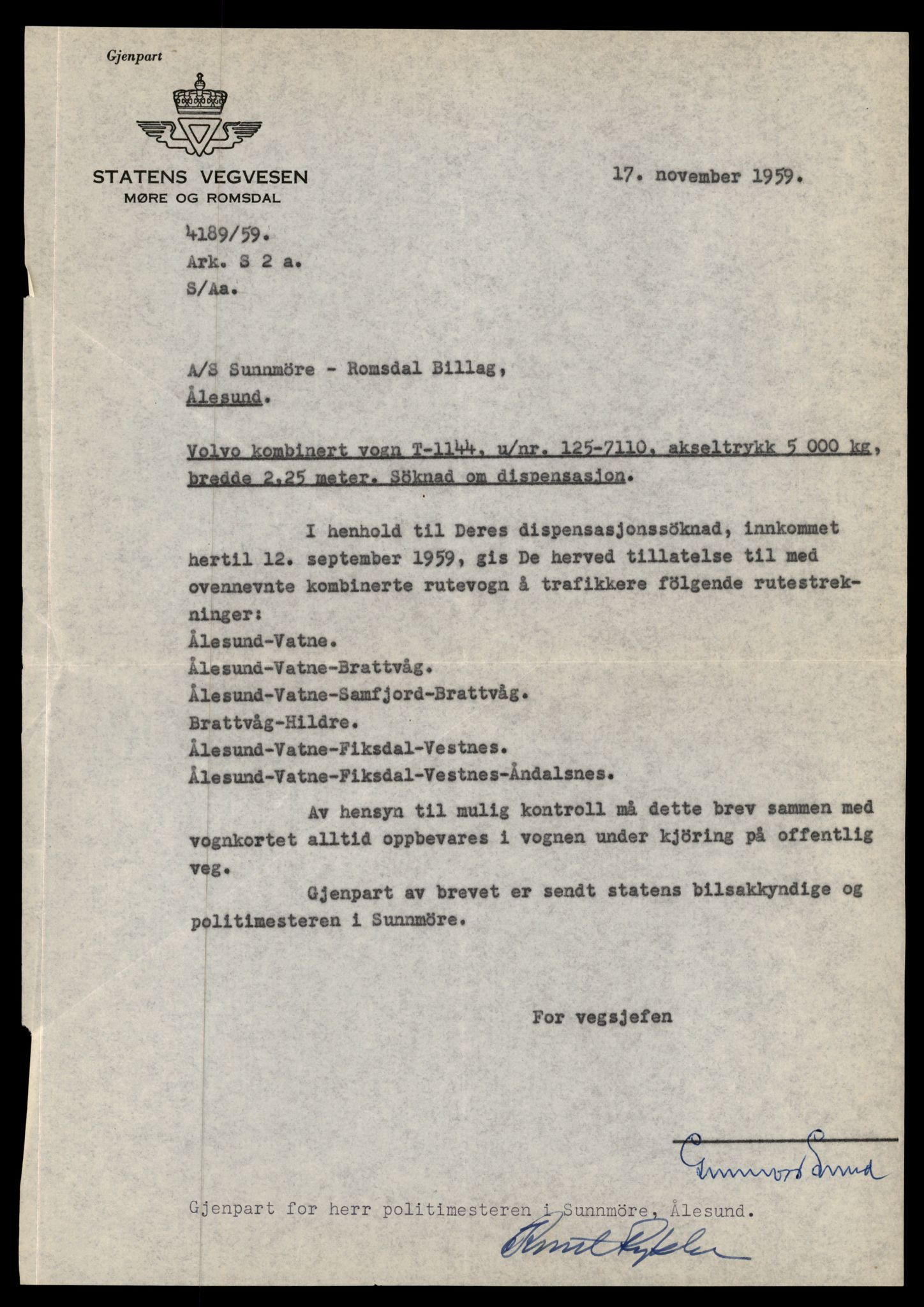 Møre og Romsdal vegkontor - Ålesund trafikkstasjon, AV/SAT-A-4099/F/Fe/L0010: Registreringskort for kjøretøy T 1050 - T 1169, 1927-1998, p. 2643