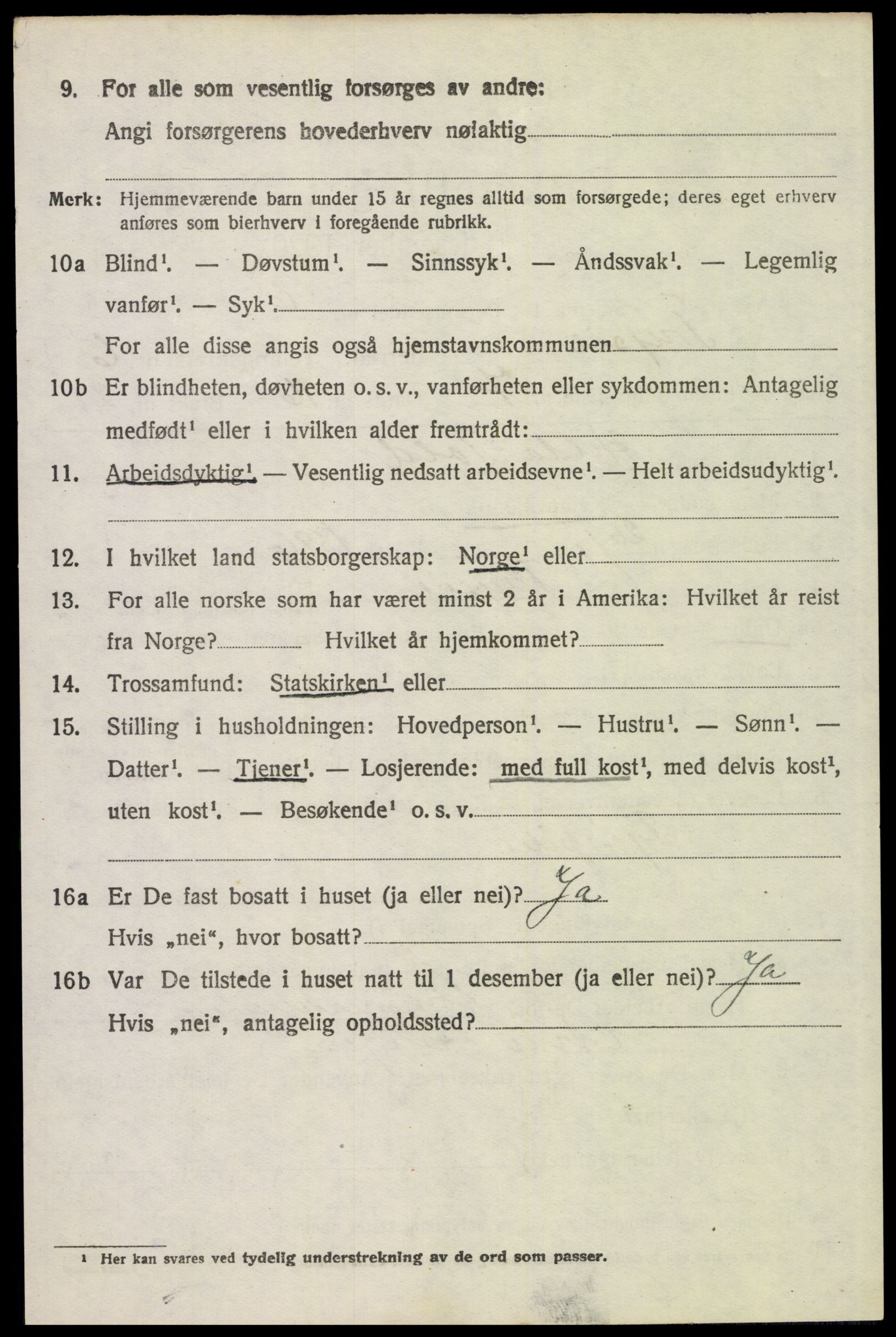 SAH, 1920 census for Trysil, 1920, p. 4612