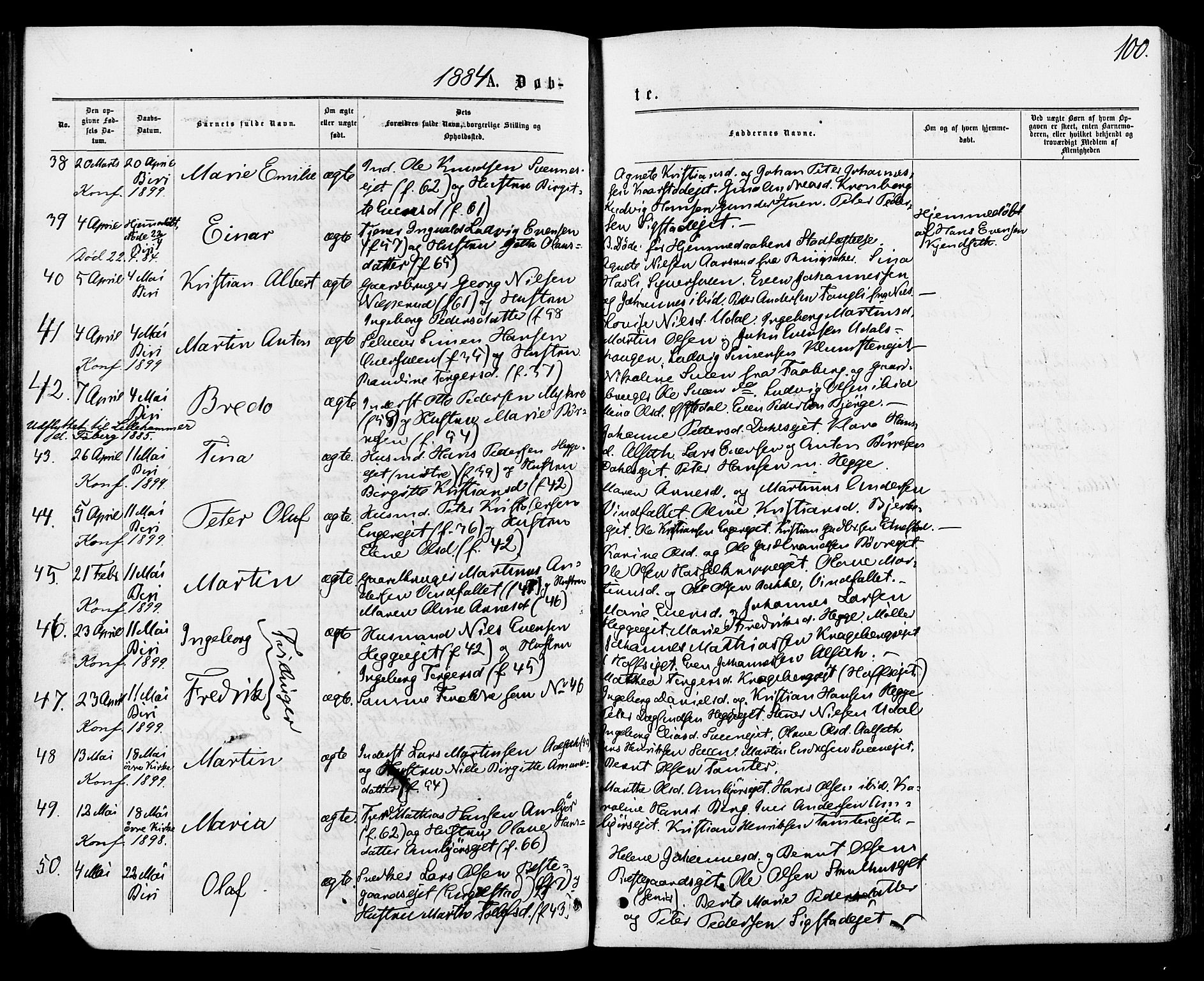 Biri prestekontor, AV/SAH-PREST-096/H/Ha/Haa/L0006: Parish register (official) no. 6, 1877-1886, p. 100