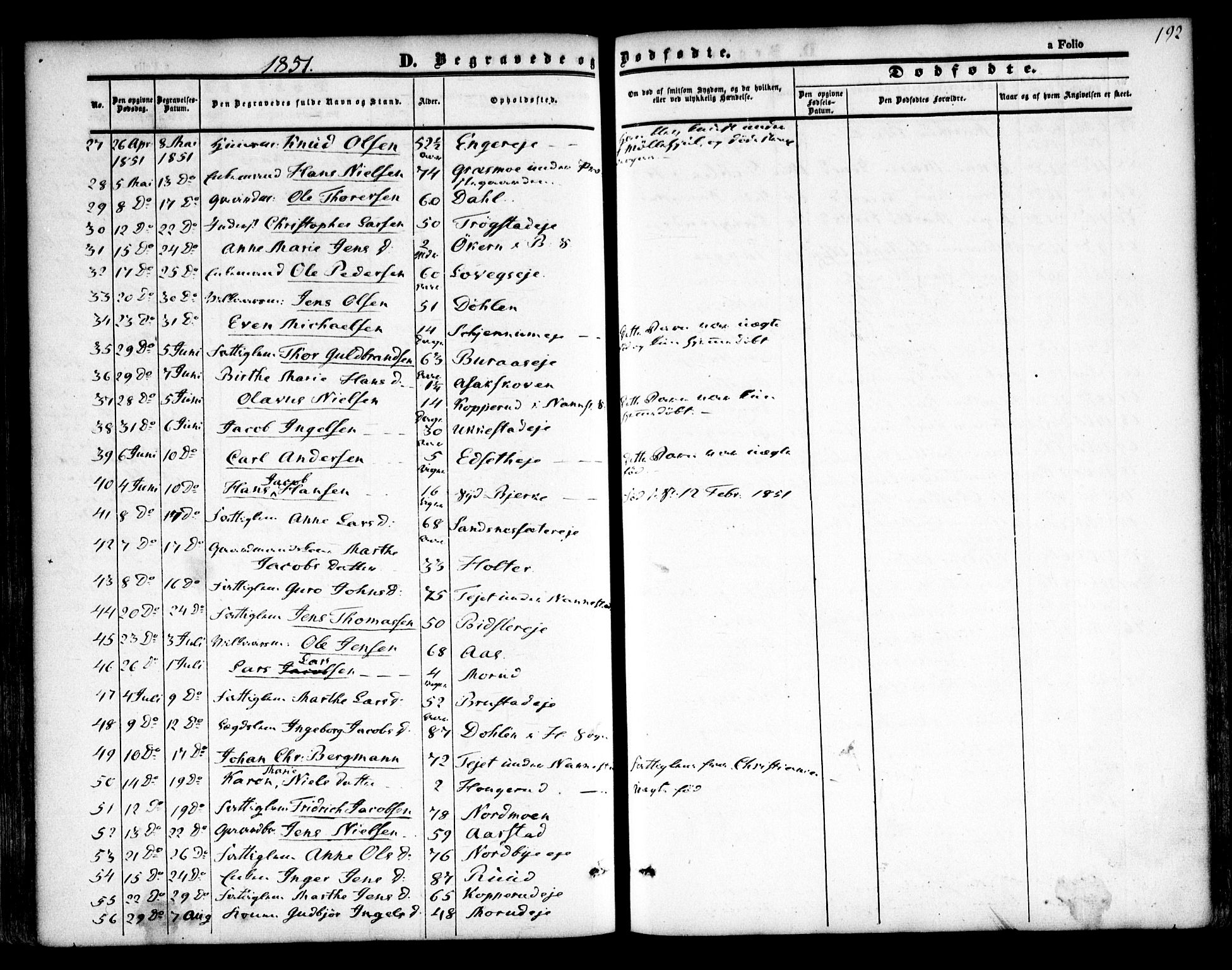 Nannestad prestekontor Kirkebøker, AV/SAO-A-10414a/F/Fa/L0011: Parish register (official) no. I 11, 1850-1859, p. 192