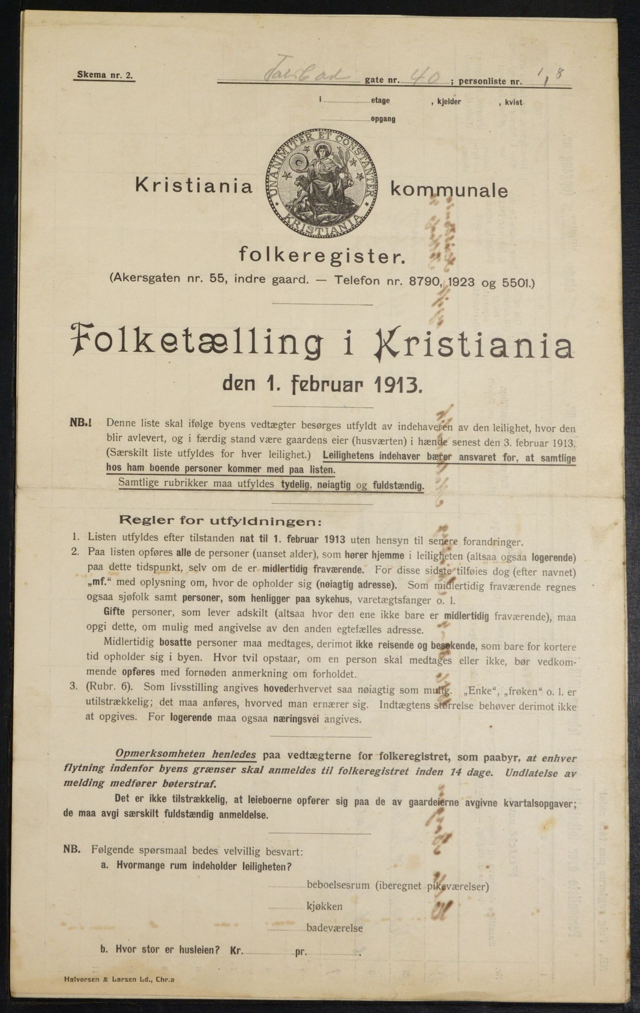 OBA, Municipal Census 1913 for Kristiania, 1913, p. 113414