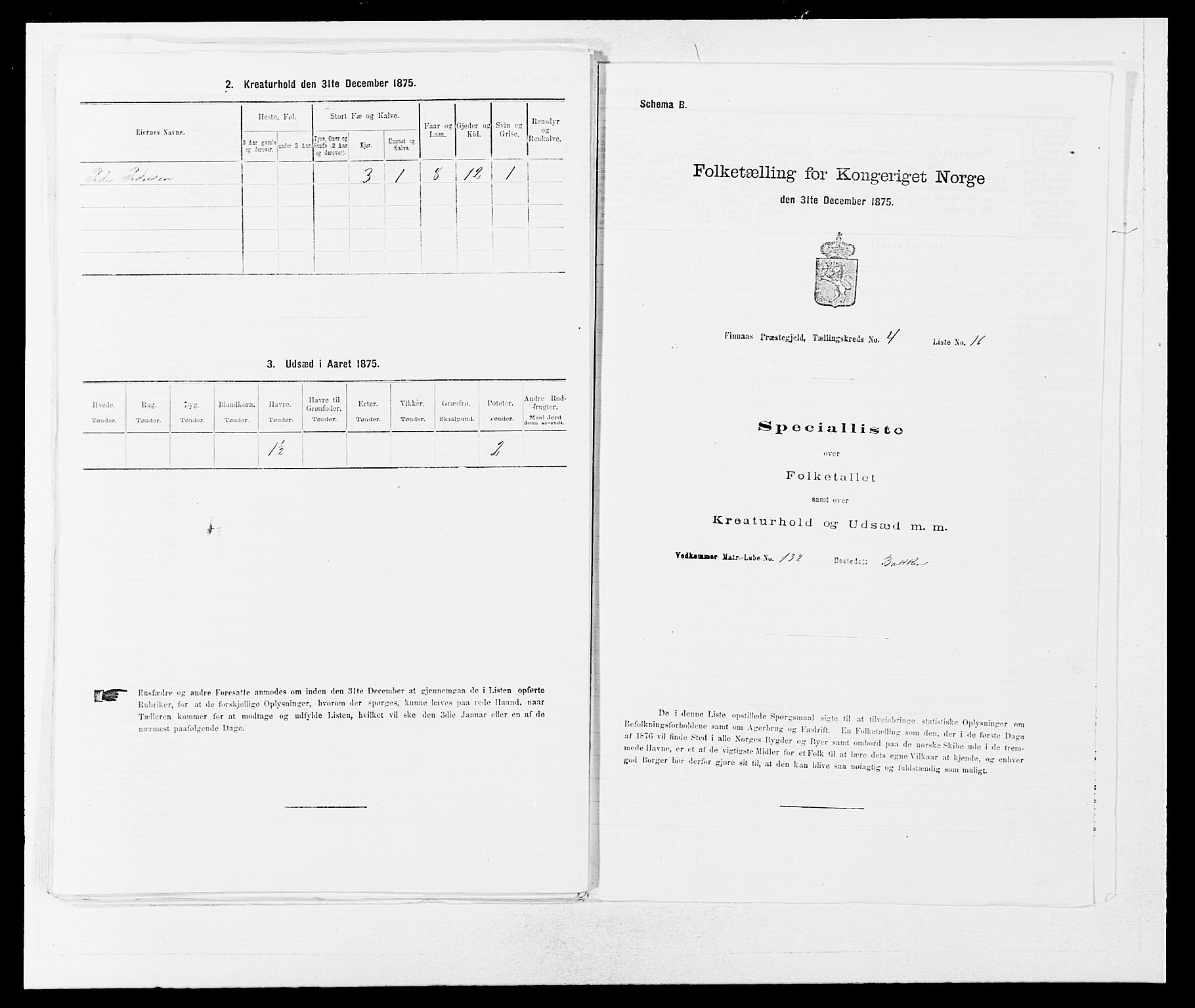 SAB, 1875 census for 1218P Finnås, 1875, p. 554