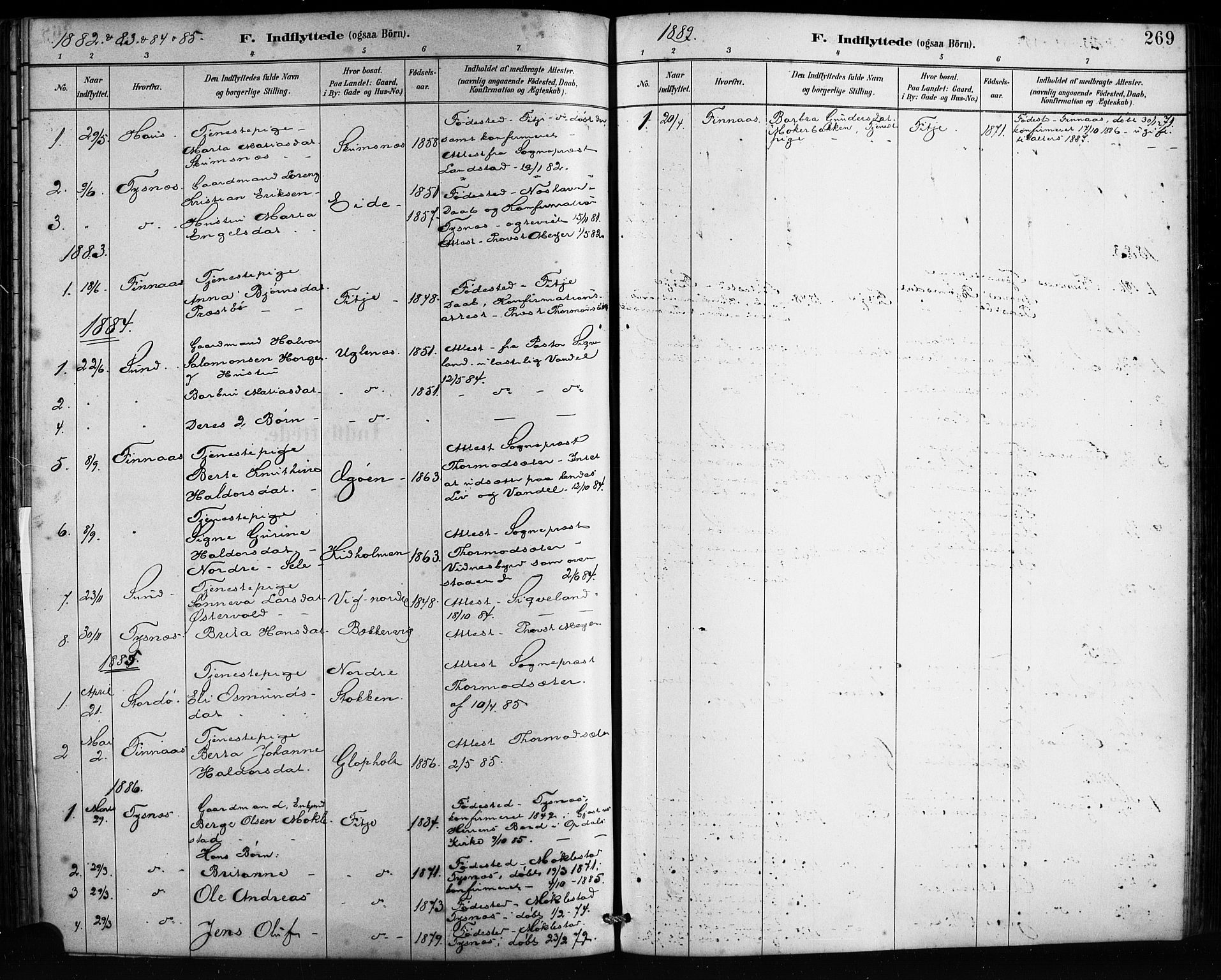 Fitjar sokneprestembete, SAB/A-99926: Parish register (official) no. A 2, 1882-1899, p. 269