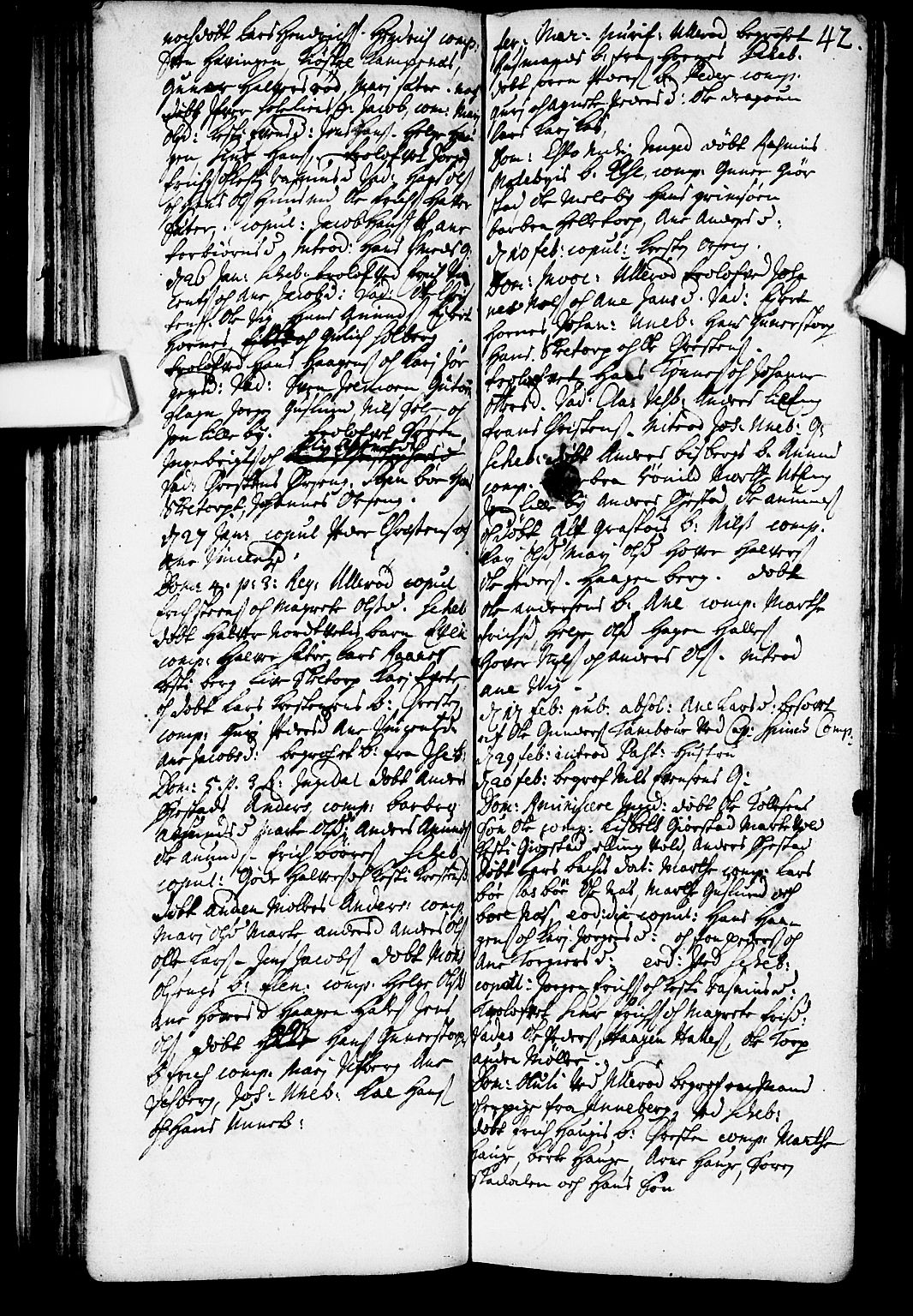 Skjeberg prestekontor Kirkebøker, AV/SAO-A-10923/F/Fa/L0001: Parish register (official) no. I 1, 1702-1725, p. 42