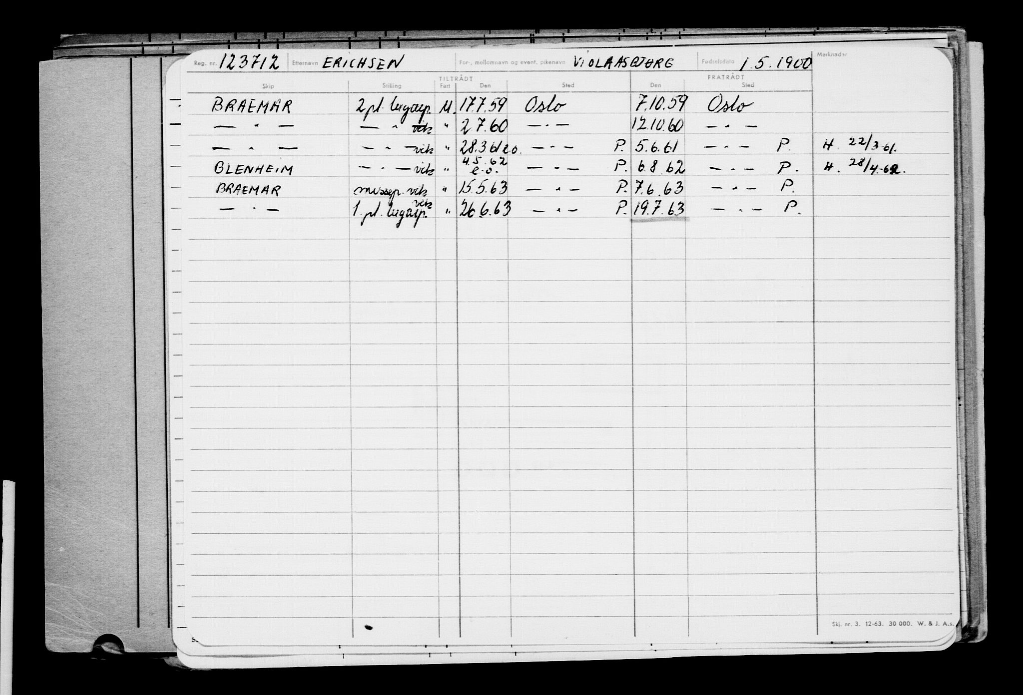 Direktoratet for sjømenn, AV/RA-S-3545/G/Gb/L0036: Hovedkort, 1900, p. 6