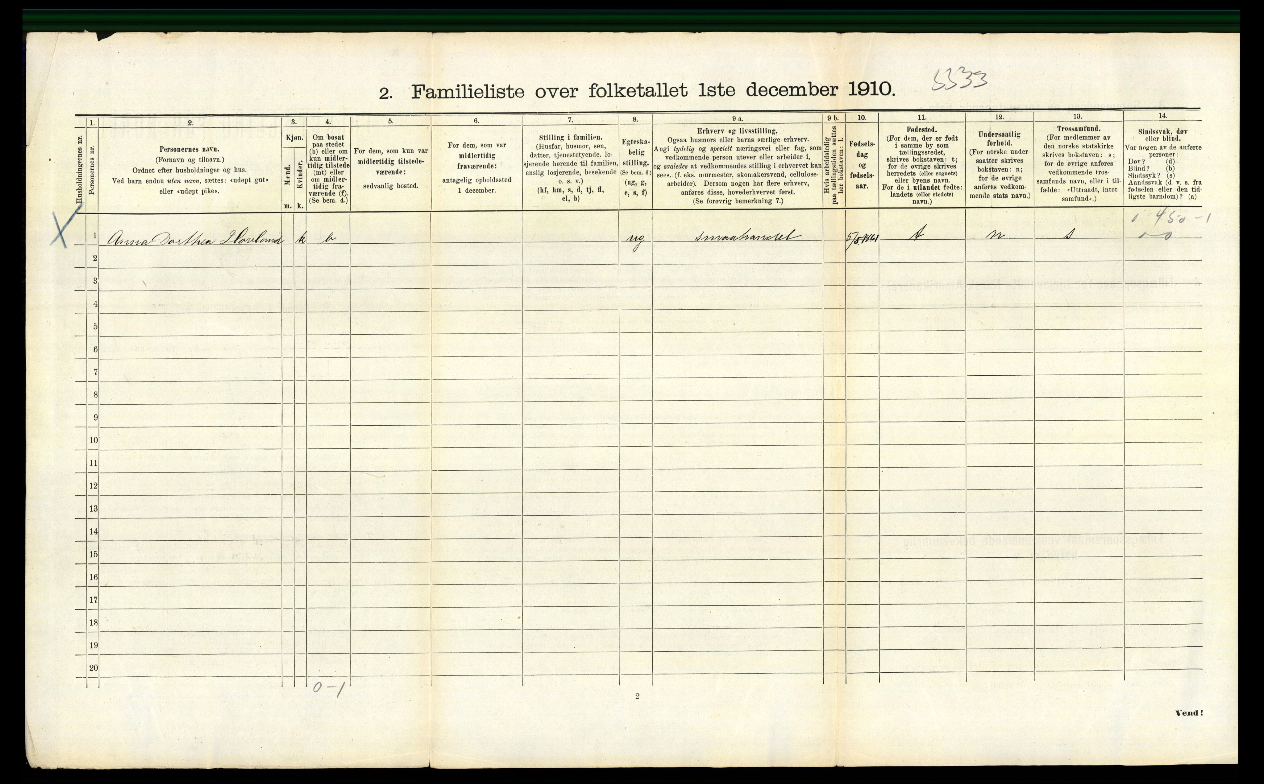 RA, 1910 census for Bergen, 1910, p. 38952