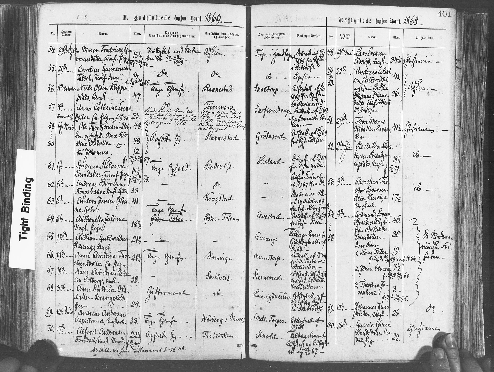 Eidsberg prestekontor Kirkebøker, SAO/A-10905/F/Fa/L0011: Parish register (official) no. I 11, 1867-1878, p. 401