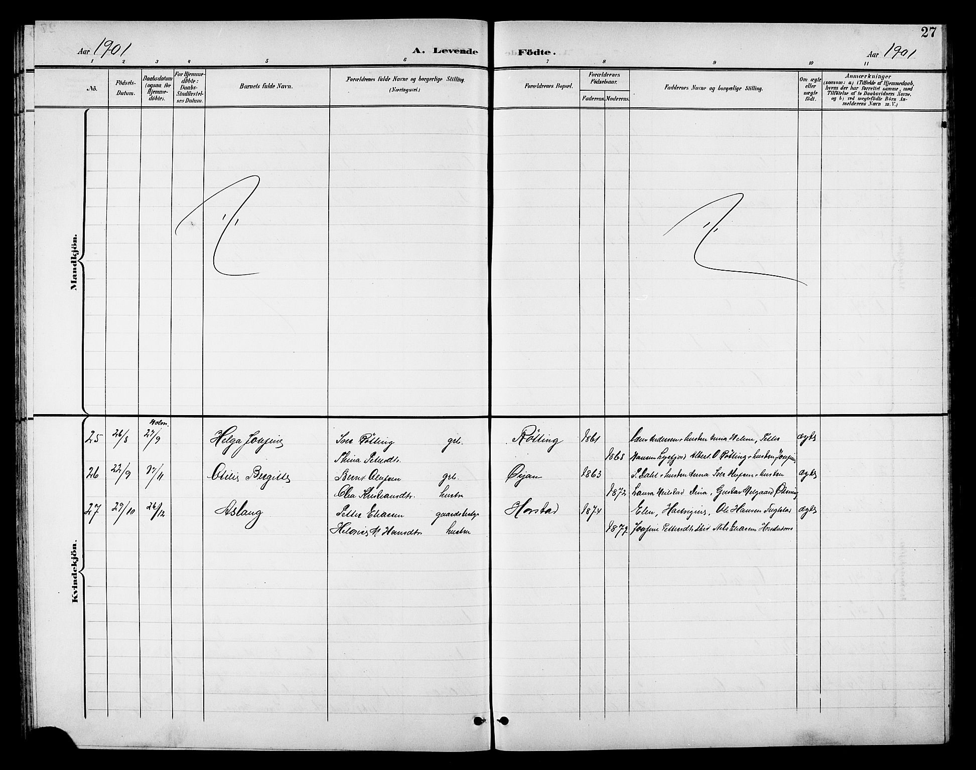 Ministerialprotokoller, klokkerbøker og fødselsregistre - Nordland, AV/SAT-A-1459/810/L0161: Parish register (copy) no. 810C04, 1897-1910, p. 27