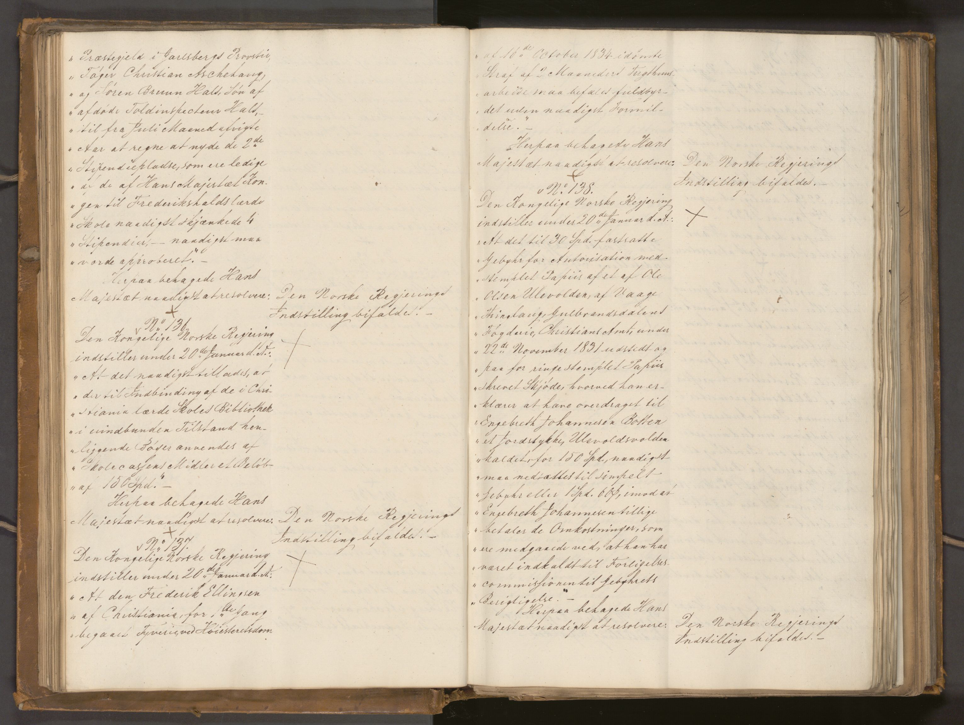 Statsrådssekretariatet, AV/RA-S-1001/A/Ab/L0040: Kgl. res. nr. 1-568, 1. halvår, 1835