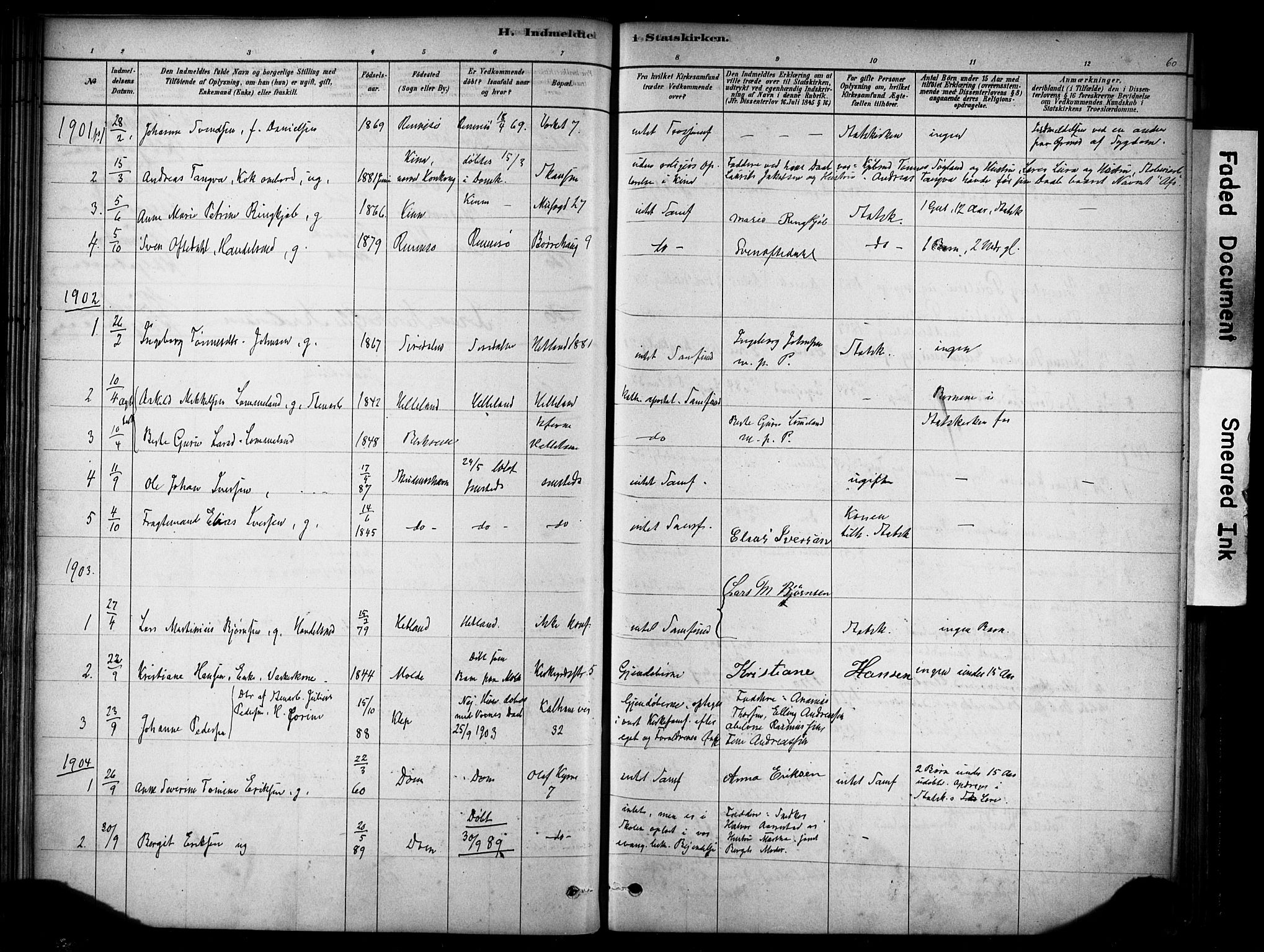 Domkirken sokneprestkontor, SAST/A-101812/001/30/30BA/L0025: Parish register (official) no. A 24, 1877-1927, p. 60