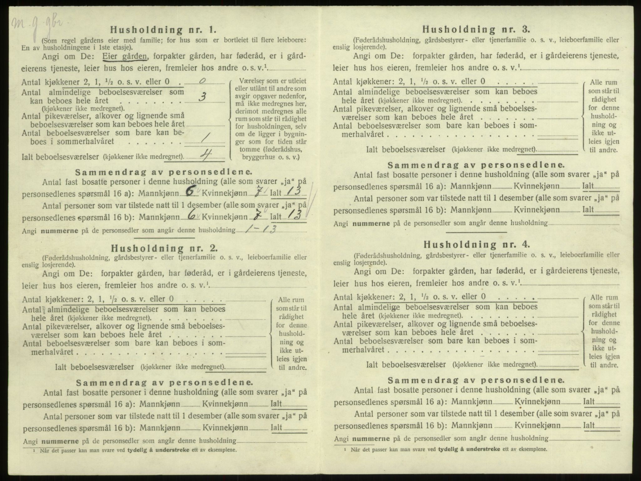 SAB, 1920 census for Breim, 1920, p. 331