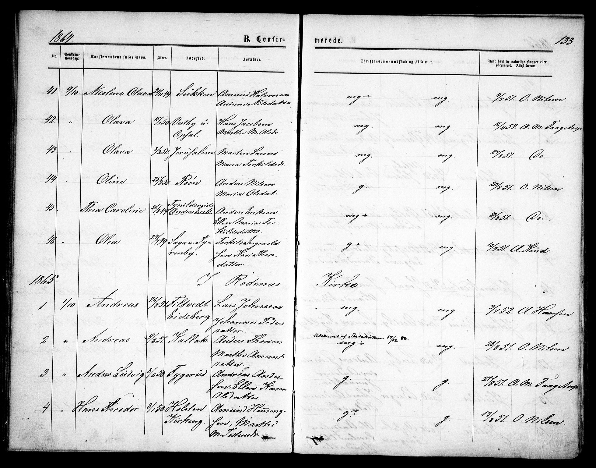 Rødenes prestekontor Kirkebøker, SAO/A-2005/F/Fa/L0007: Parish register (official) no. I 7, 1860-1869, p. 133