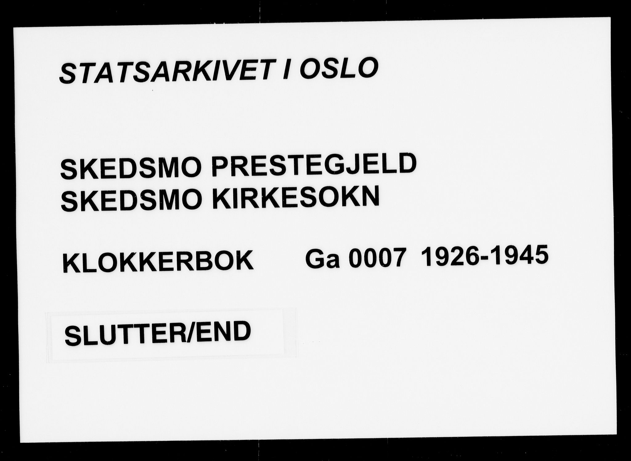 Skedsmo prestekontor Kirkebøker, AV/SAO-A-10033a/G/Ga/L0007: Parish register (copy) no. I 7, 1926-1945