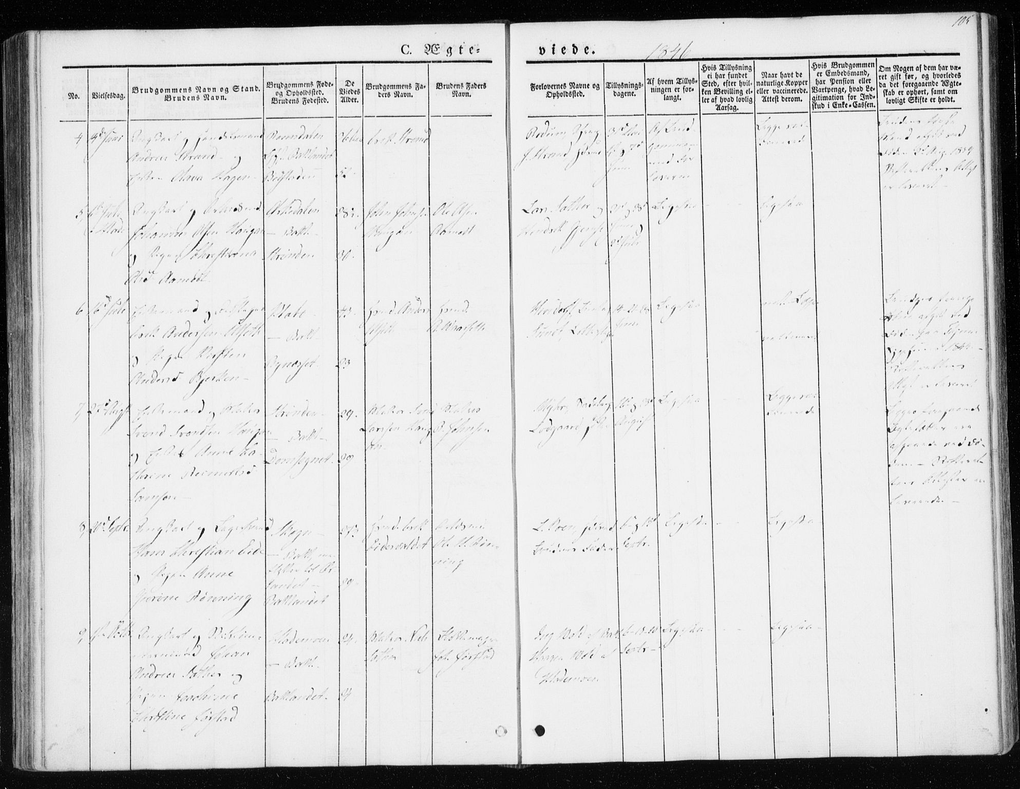 Ministerialprotokoller, klokkerbøker og fødselsregistre - Sør-Trøndelag, SAT/A-1456/604/L0183: Parish register (official) no. 604A04, 1841-1850, p. 105