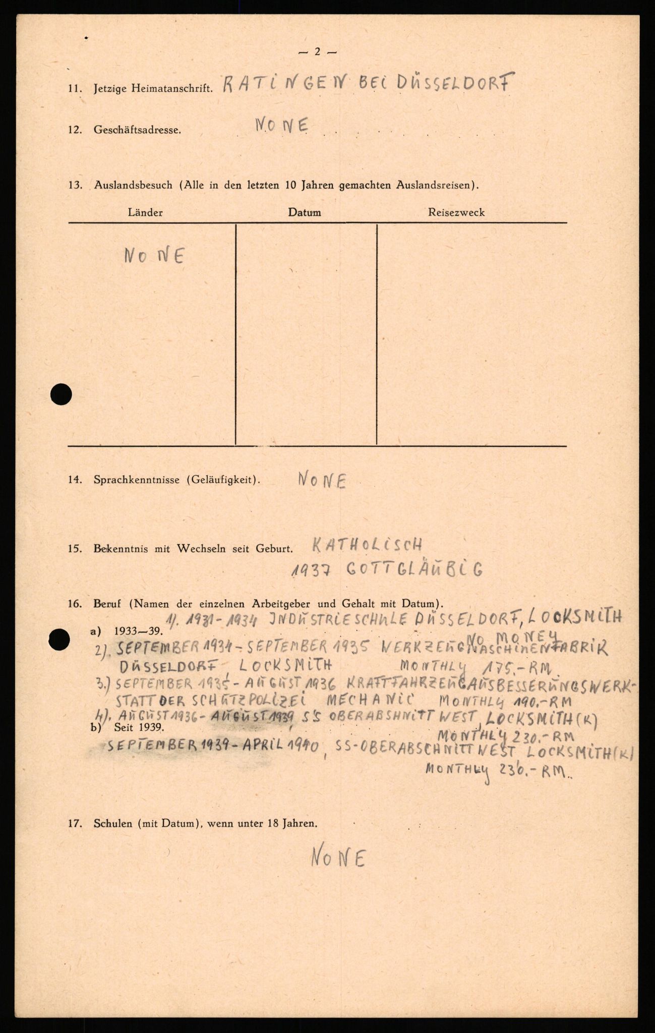 Forsvaret, Forsvarets overkommando II, AV/RA-RAFA-3915/D/Db/L0033: CI Questionaires. Tyske okkupasjonsstyrker i Norge. Tyskere., 1945-1946, p. 390