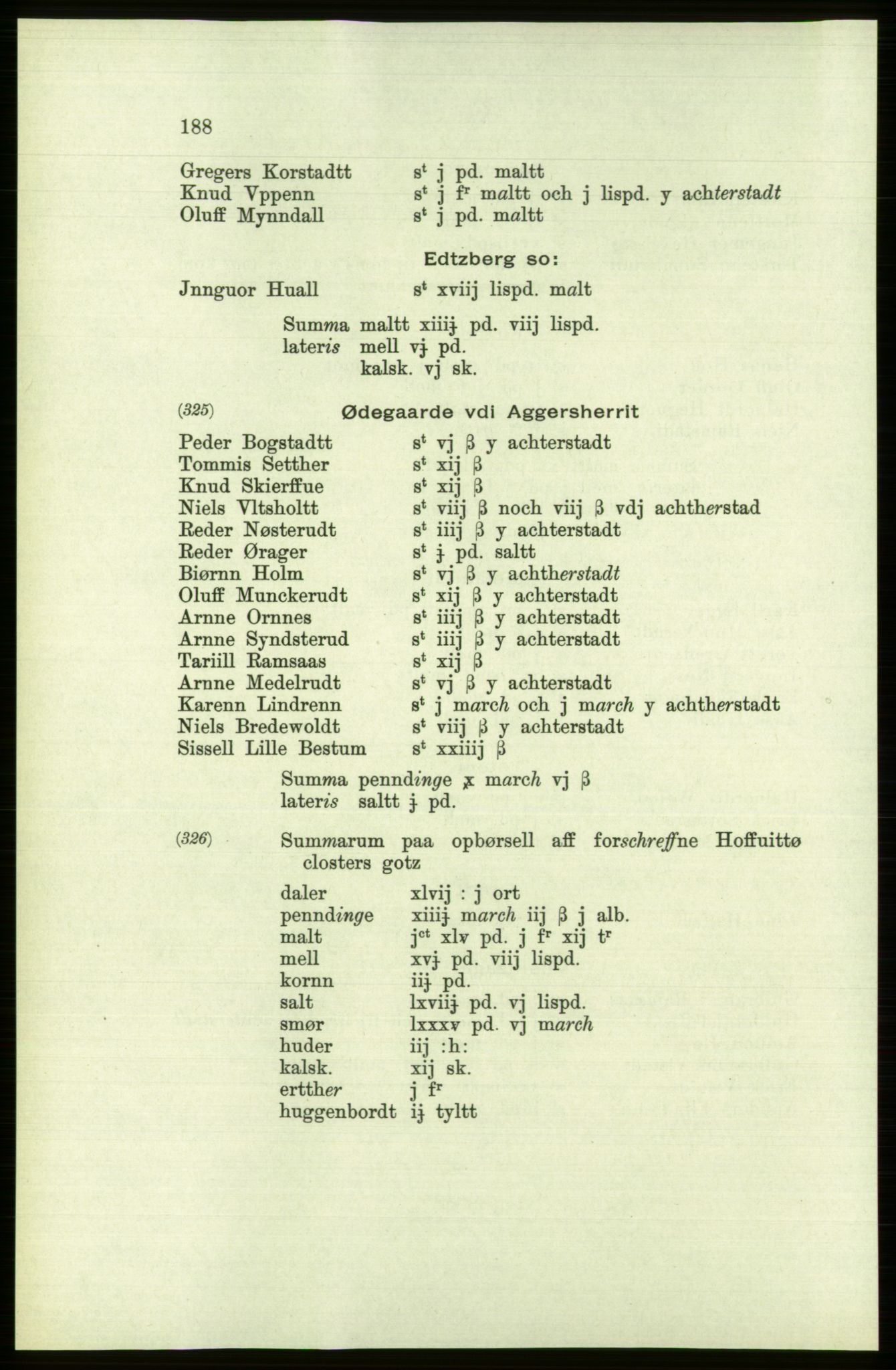 Publikasjoner utgitt av Arkivverket, PUBL/PUBL-001/C/0002: Bind 2: Rekneskap for Akershus len 1560-1561, 1560-1561, p. 188