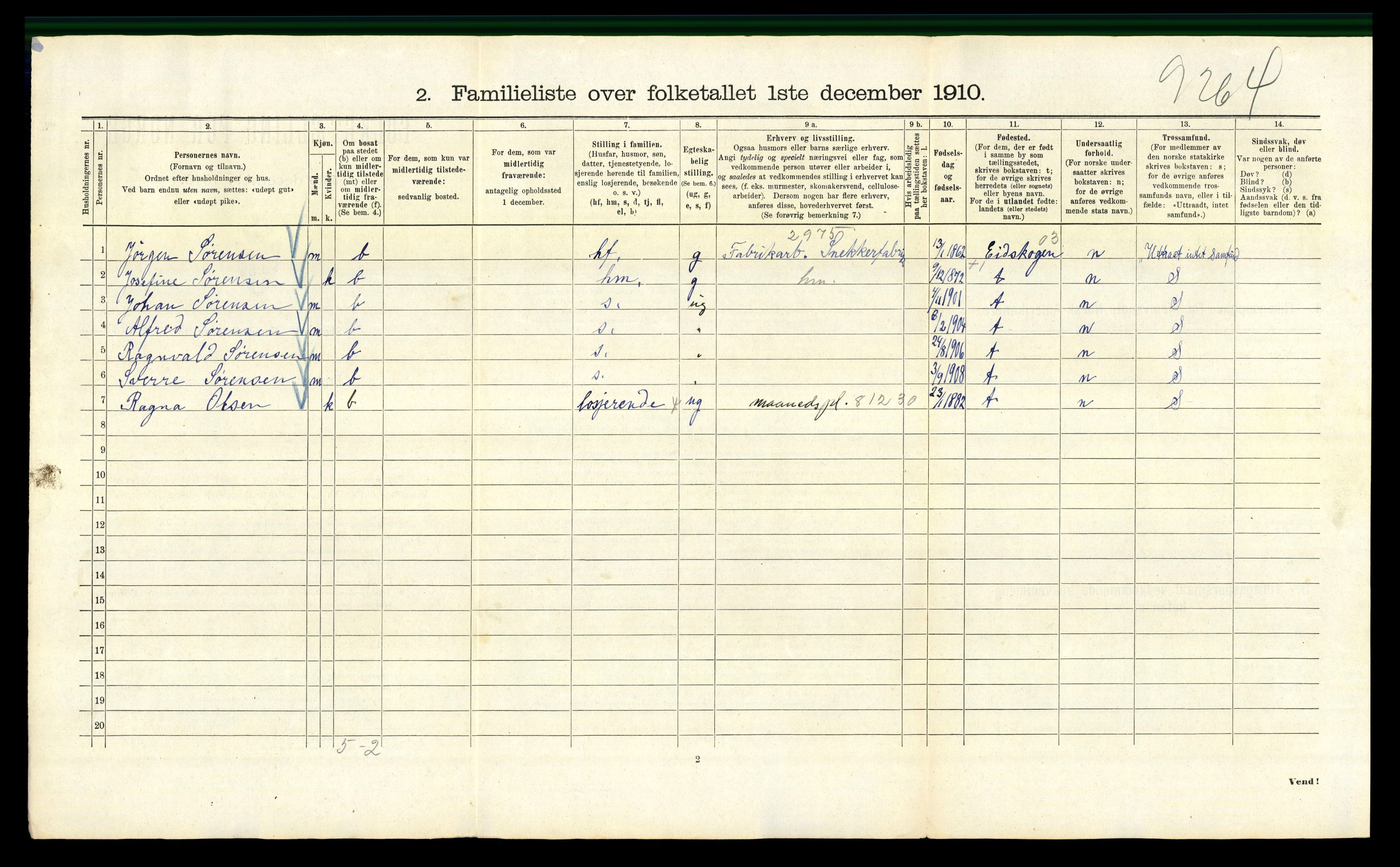 RA, 1910 census for Kristiania, 1910, p. 103450