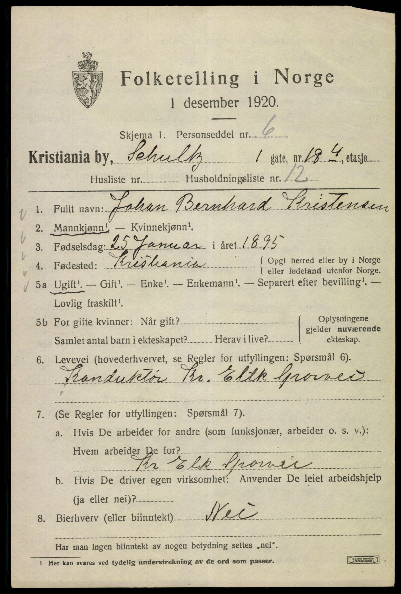 SAO, 1920 census for Kristiania, 1920, p. 492467