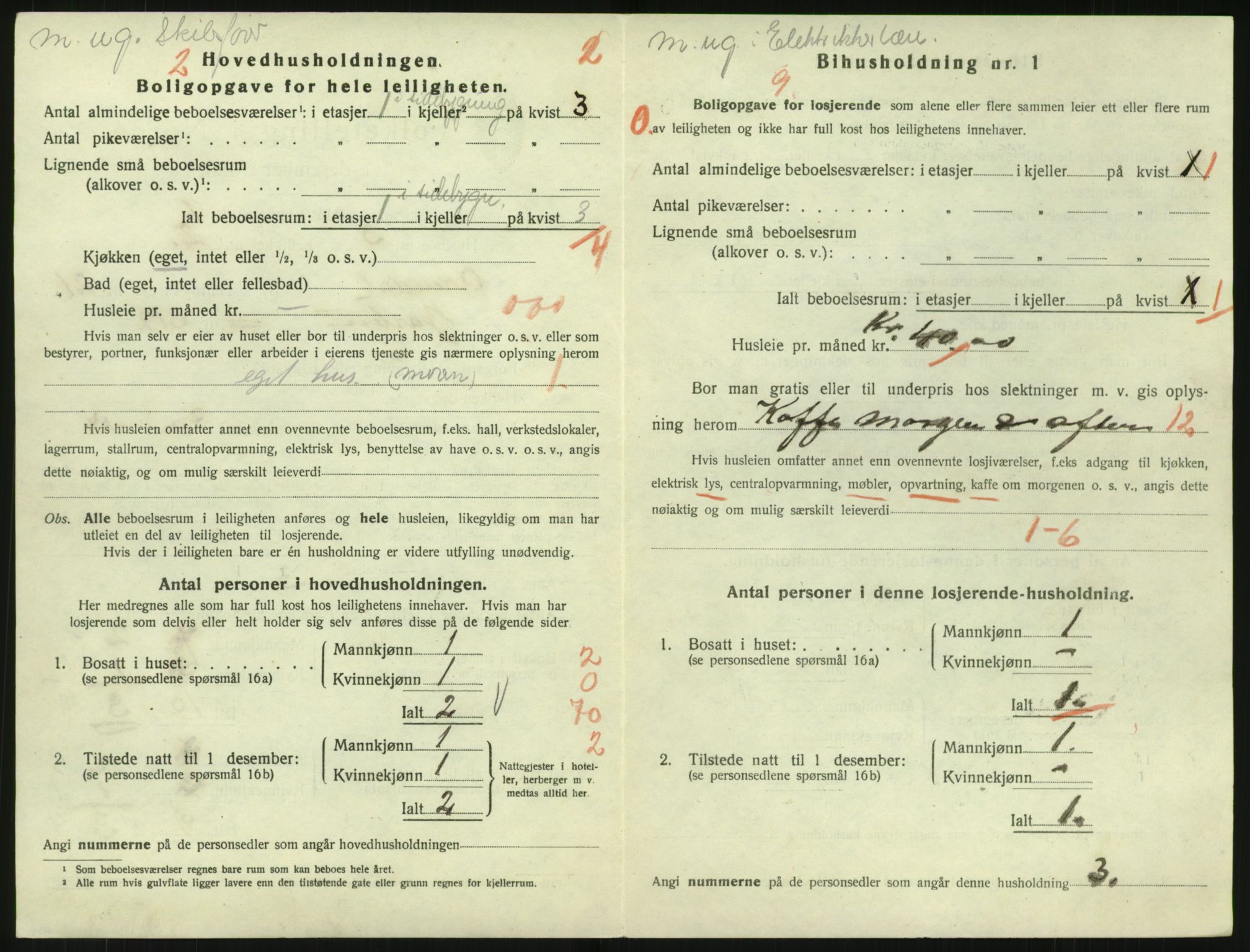 SAK, 1920 census for Arendal, 1920, p. 8485