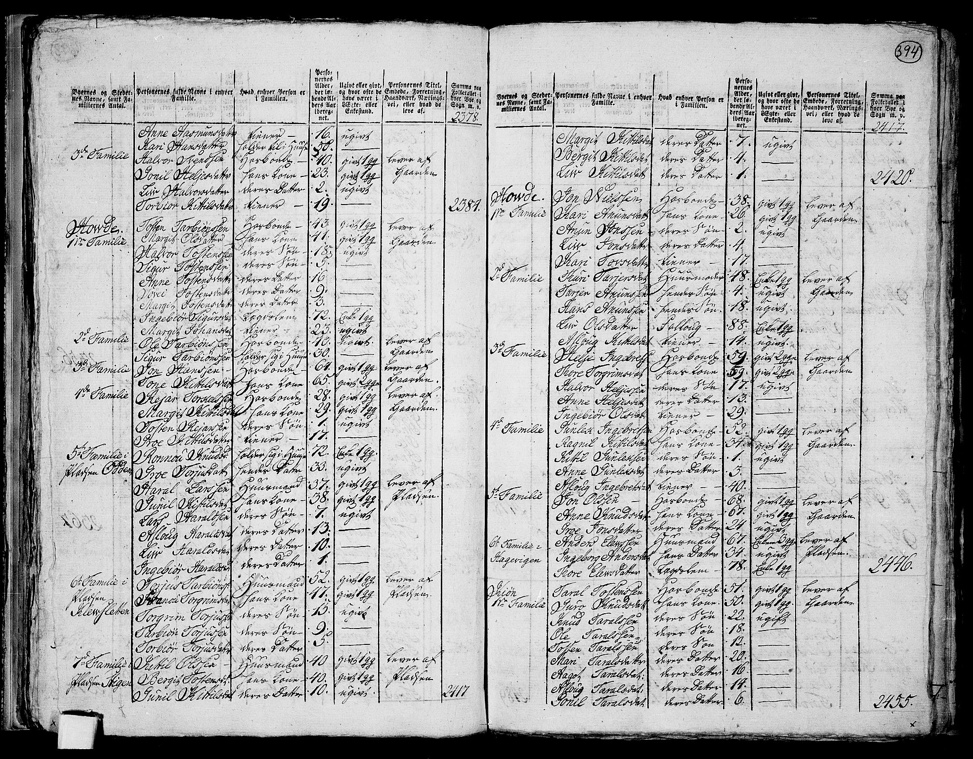 RA, 1801 census for 0827P Hjartdal, 1801, p. 393b-394a