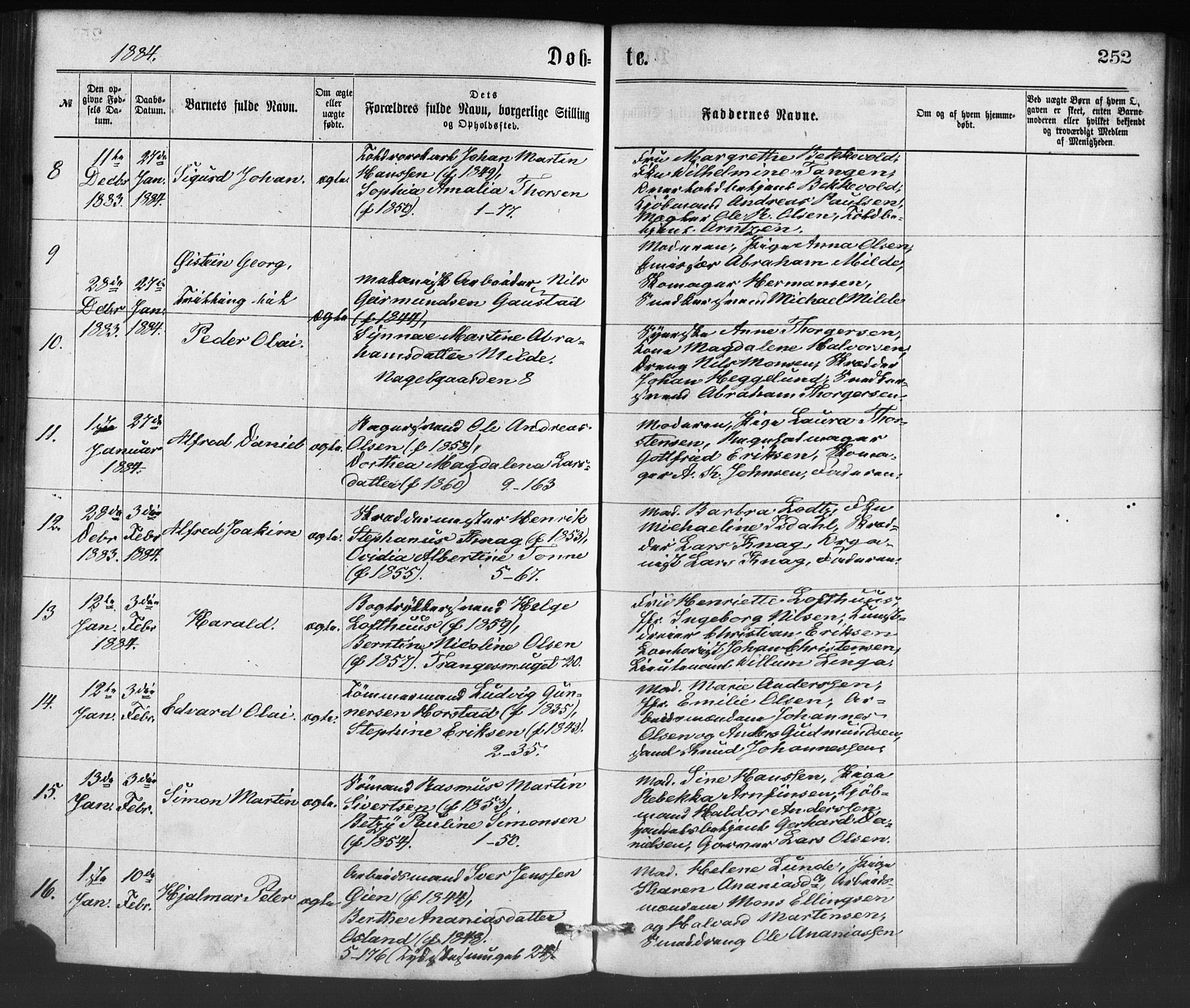 Nykirken Sokneprestembete, SAB/A-77101/H/Haa/L0016: Parish register (official) no. B 3, 1870-1884, p. 252