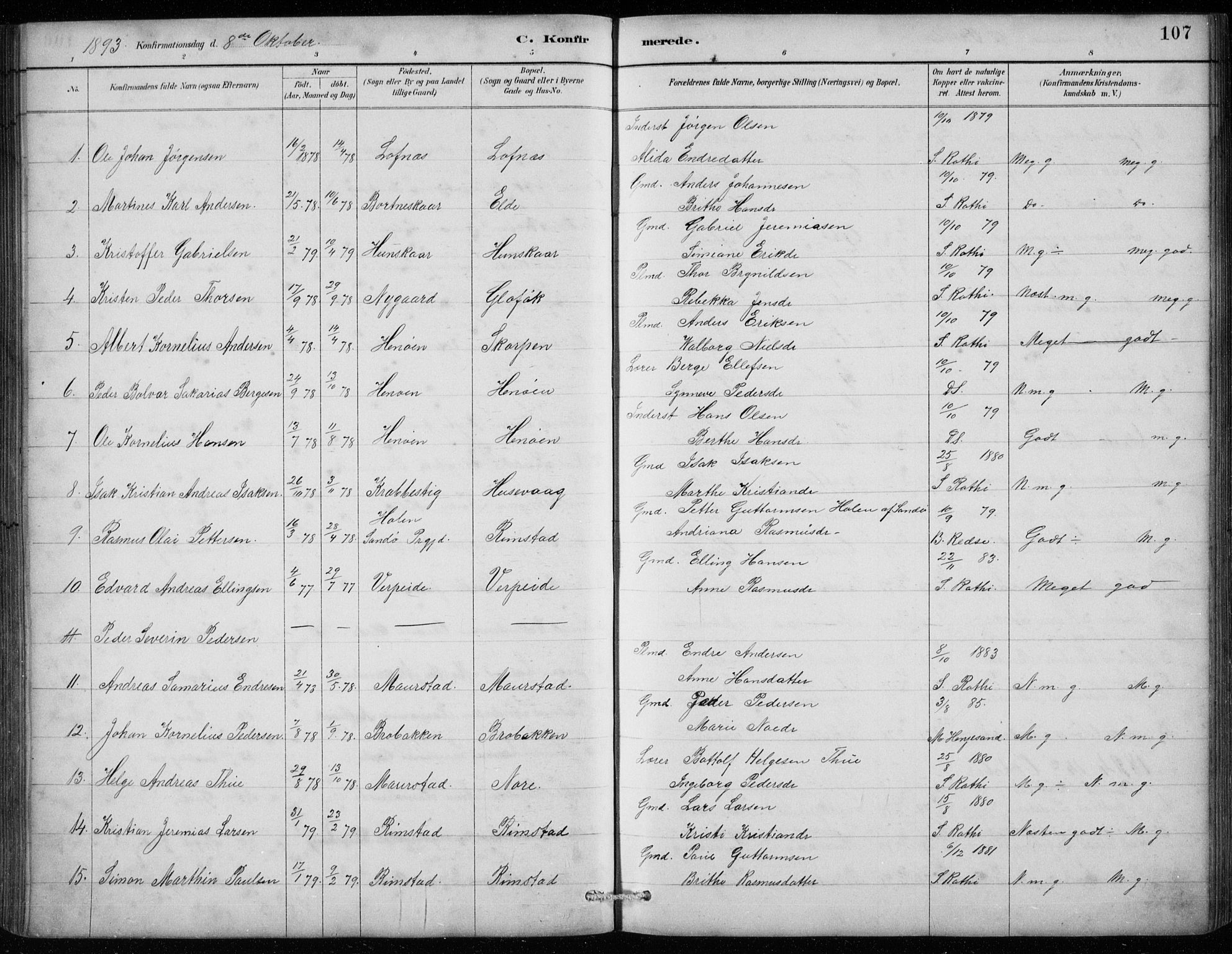 Davik sokneprestembete, SAB/A-79701/H/Hab/Habc/L0002: Parish register (copy) no. C 2, 1889-1906, p. 107