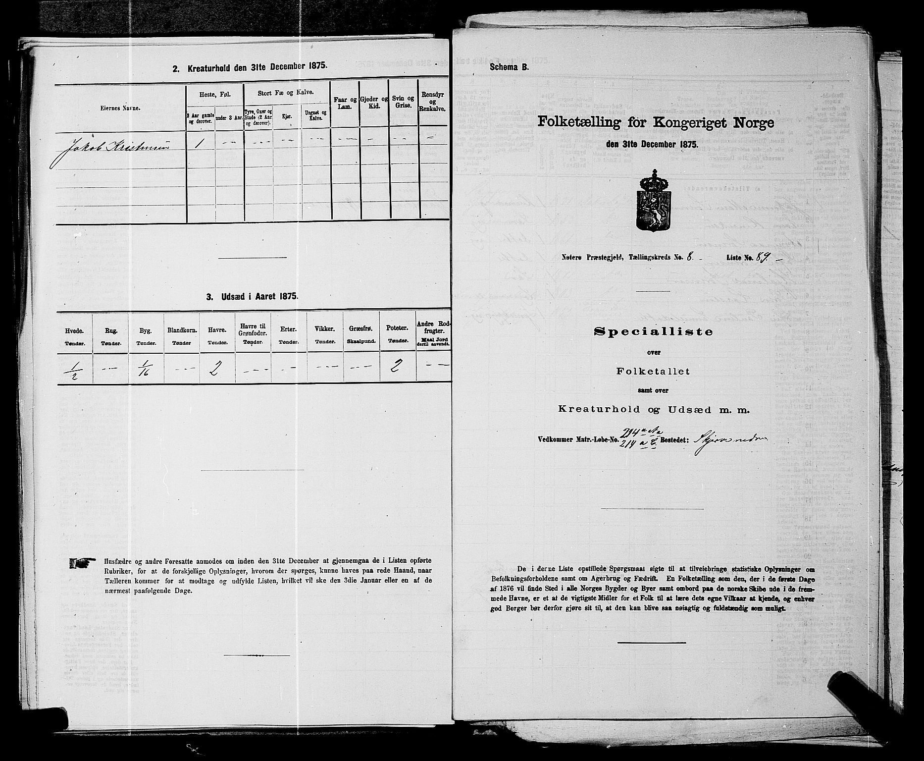 SAKO, 1875 census for 0722P Nøtterøy, 1875, p. 1721