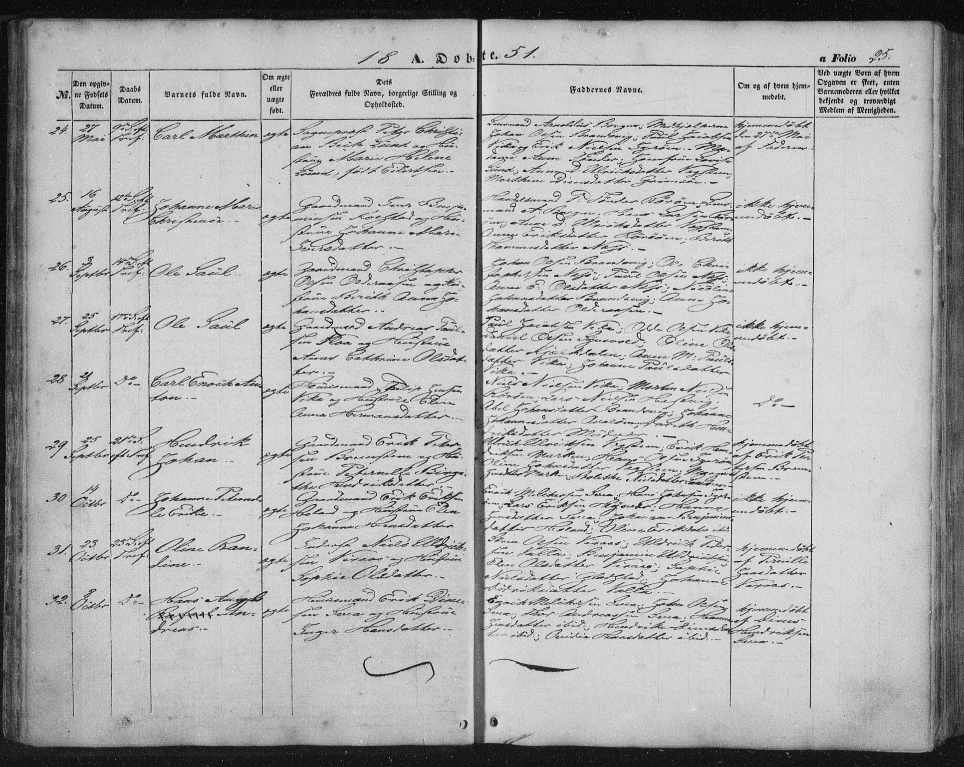 Ministerialprotokoller, klokkerbøker og fødselsregistre - Nordland, SAT/A-1459/816/L0240: Parish register (official) no. 816A06, 1846-1870, p. 25