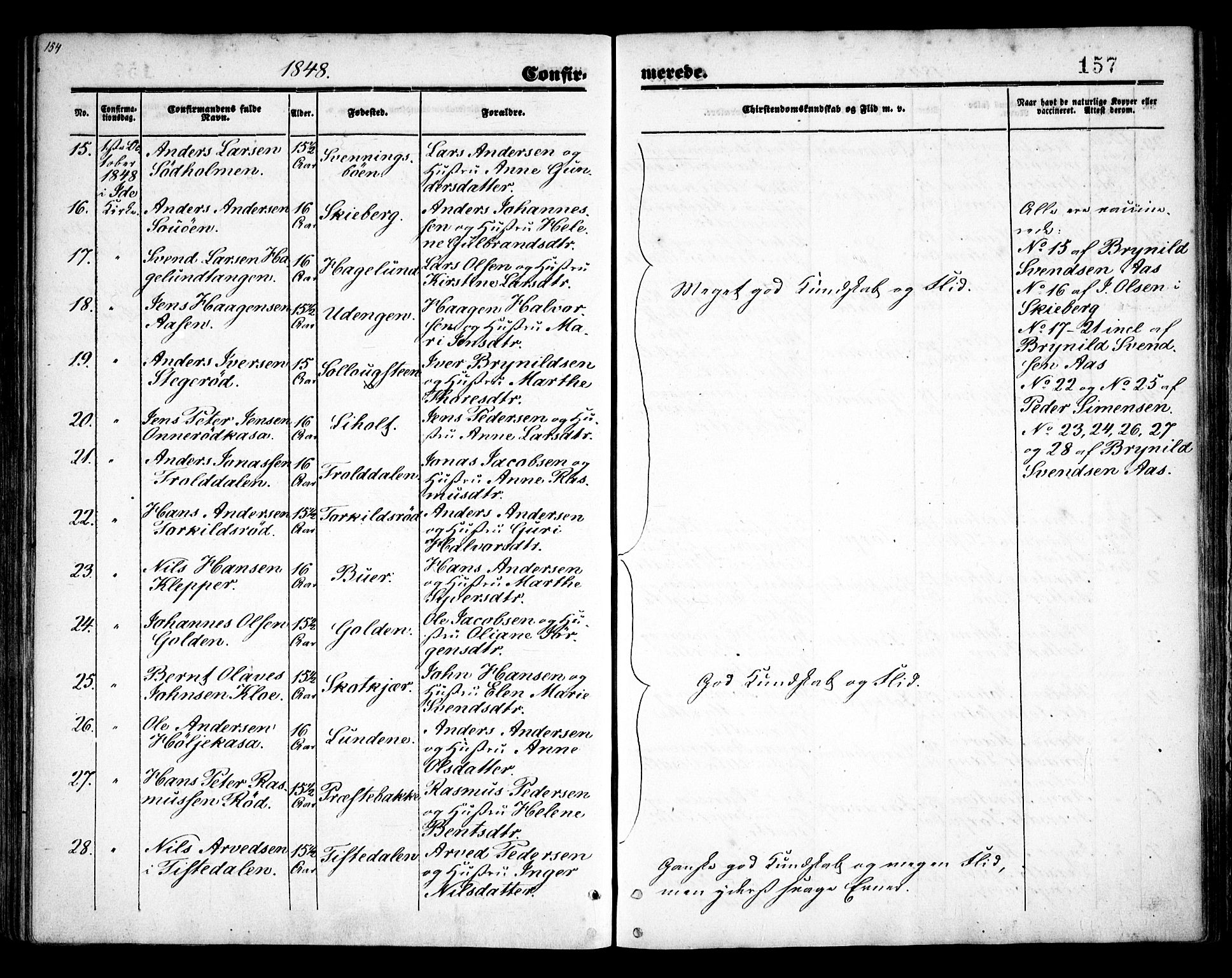 Idd prestekontor Kirkebøker, AV/SAO-A-10911/F/Fc/L0004a: Parish register (official) no. III 4A, 1848-1860, p. 157