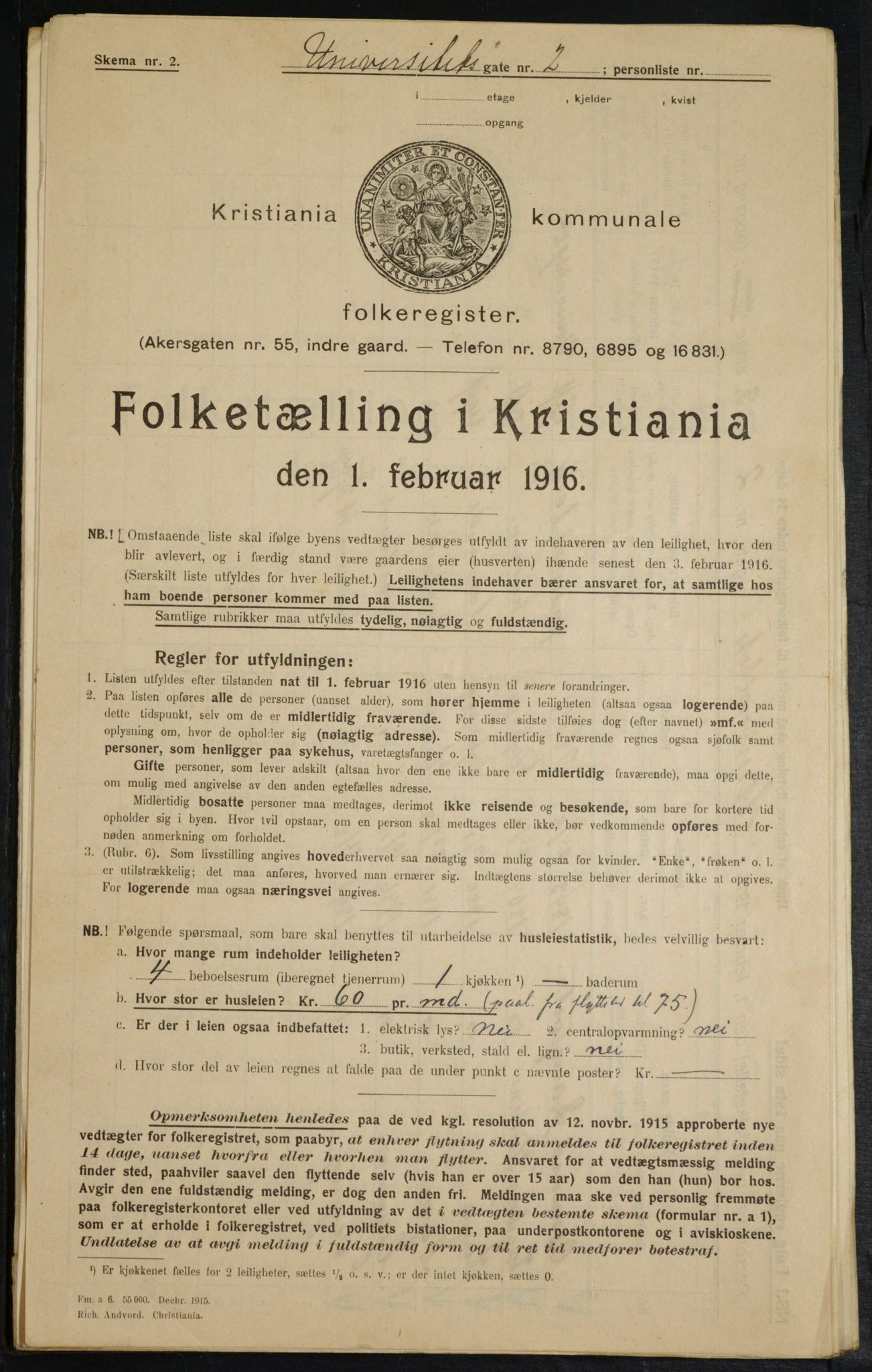 OBA, Municipal Census 1916 for Kristiania, 1916, p. 123670