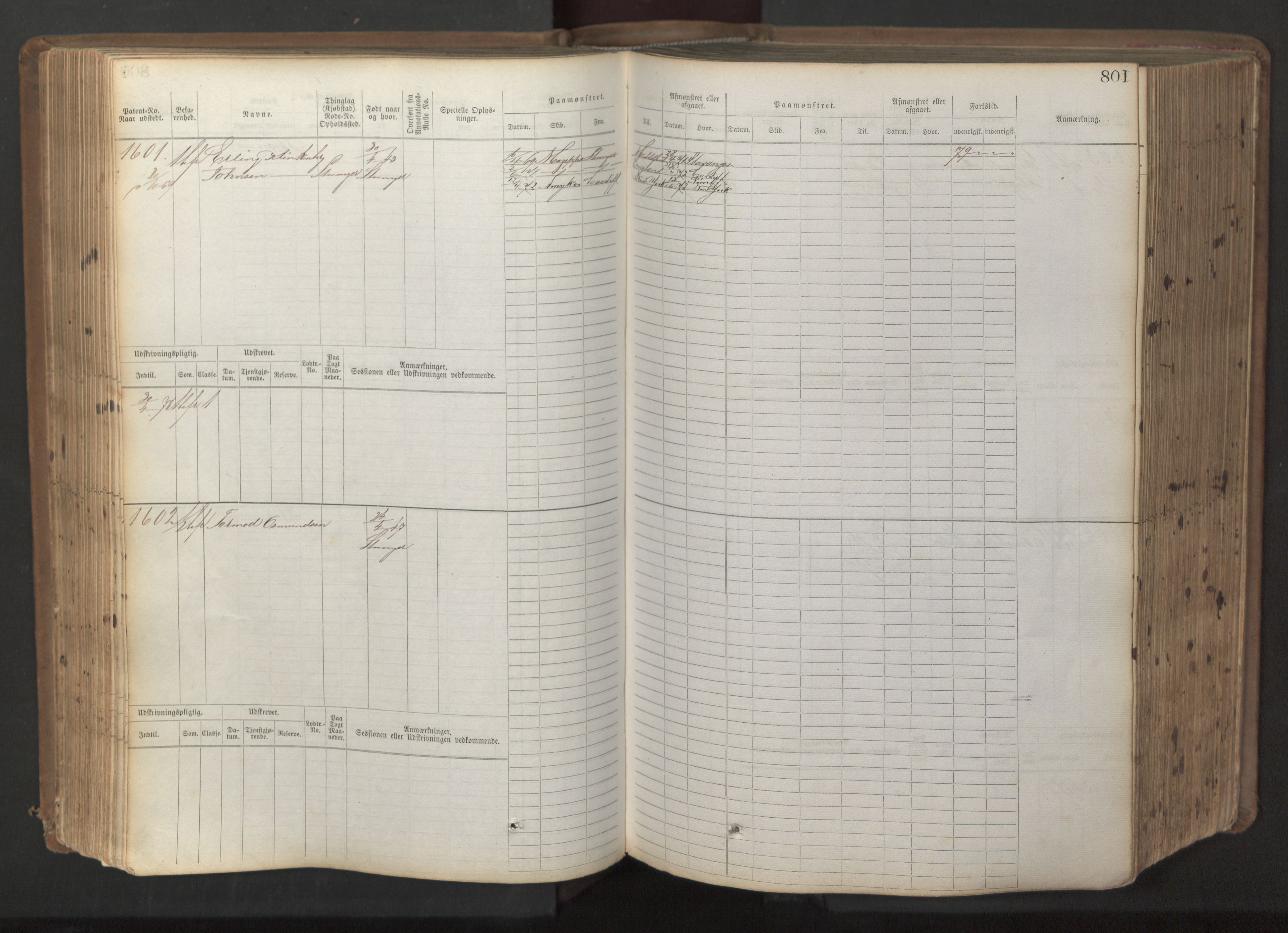 Stavanger sjømannskontor, SAST/A-102006/F/Fb/Fbb/L0017: Sjøfartshovedrulle patnentnr. 1203-2402 (dublett), 1869, p. 204