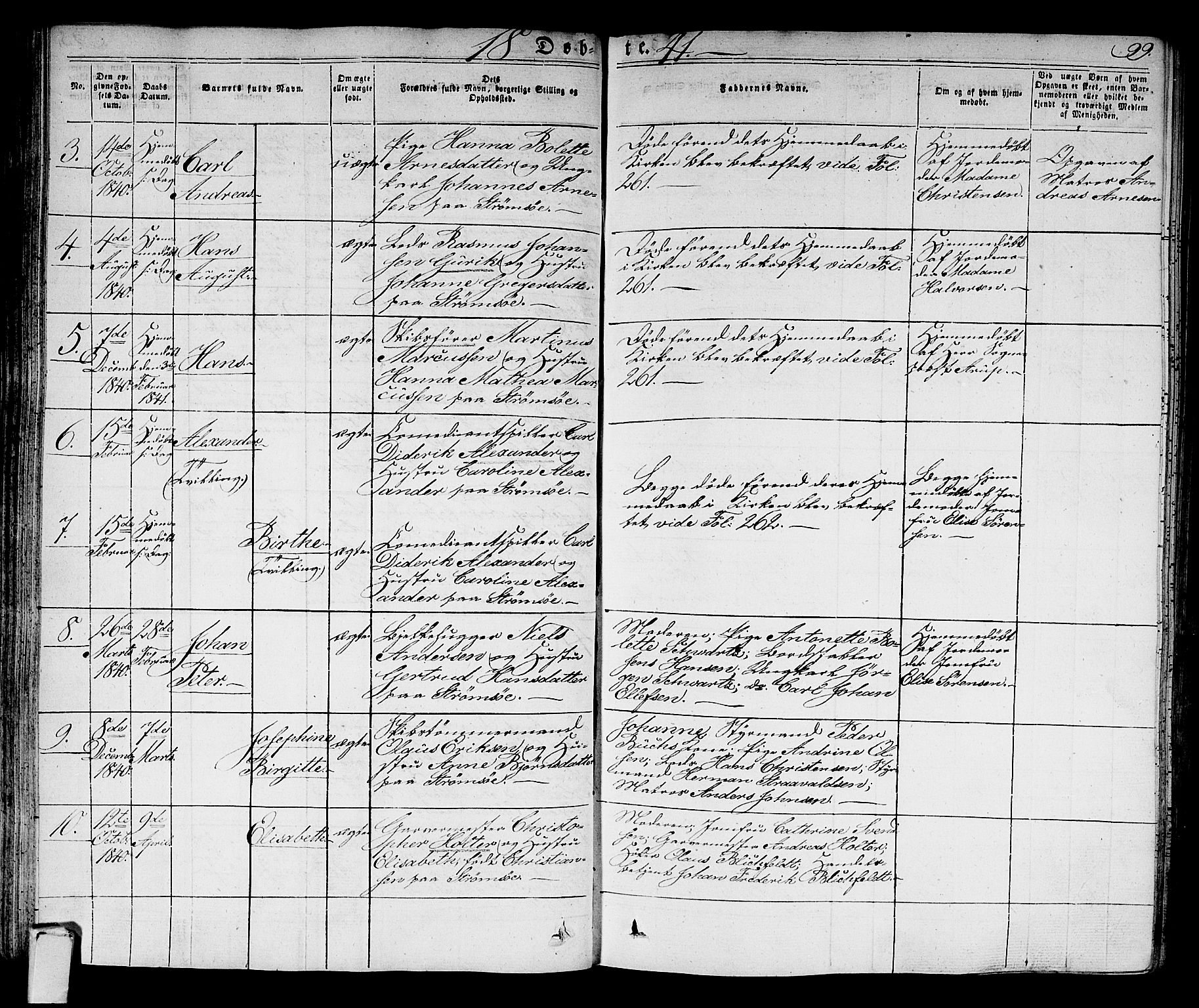 Strømsø kirkebøker, AV/SAKO-A-246/F/Fa/L0012: Parish register (official) no. I 12, 1830-1847, p. 99