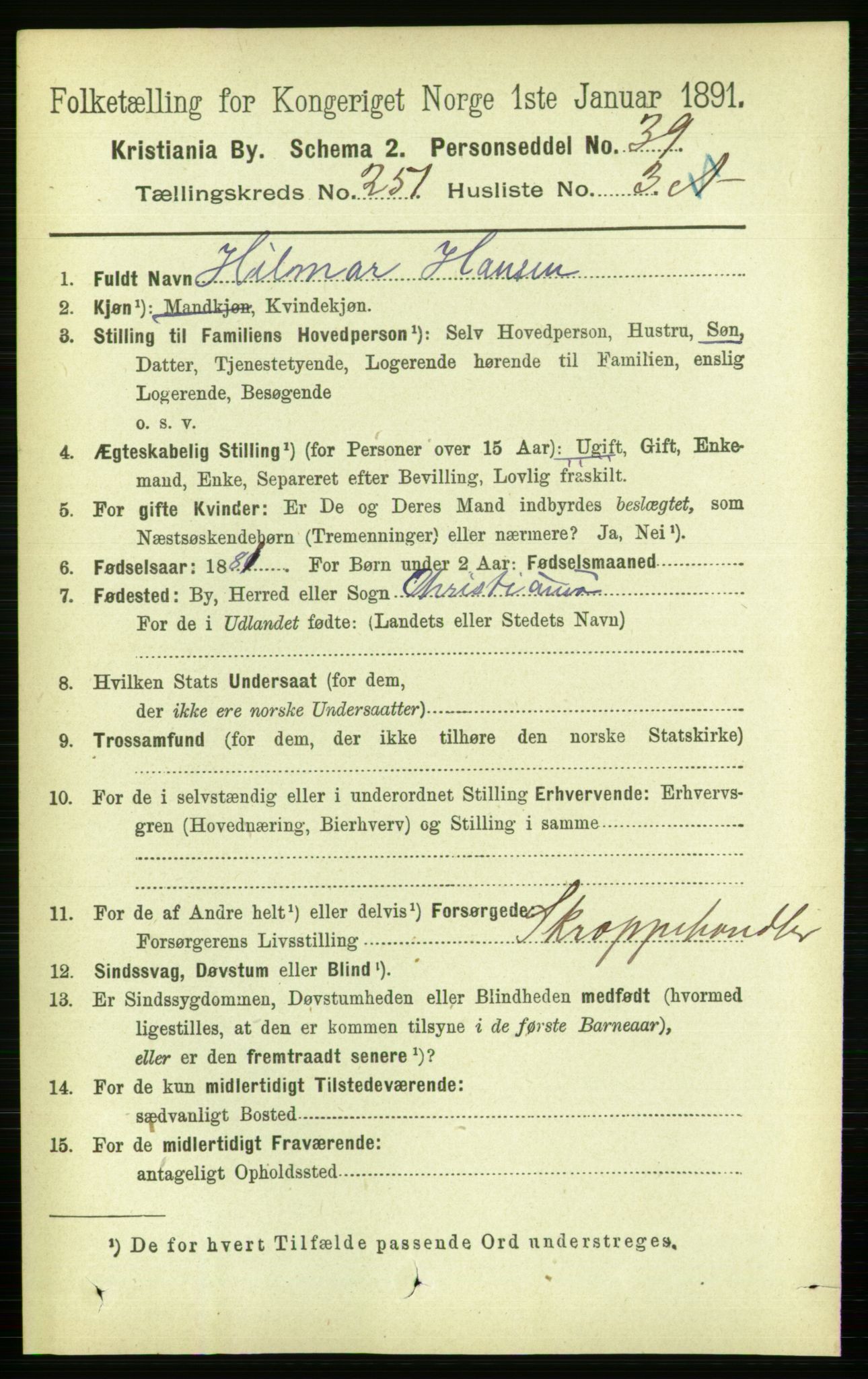 RA, 1891 census for 0301 Kristiania, 1891, p. 153103