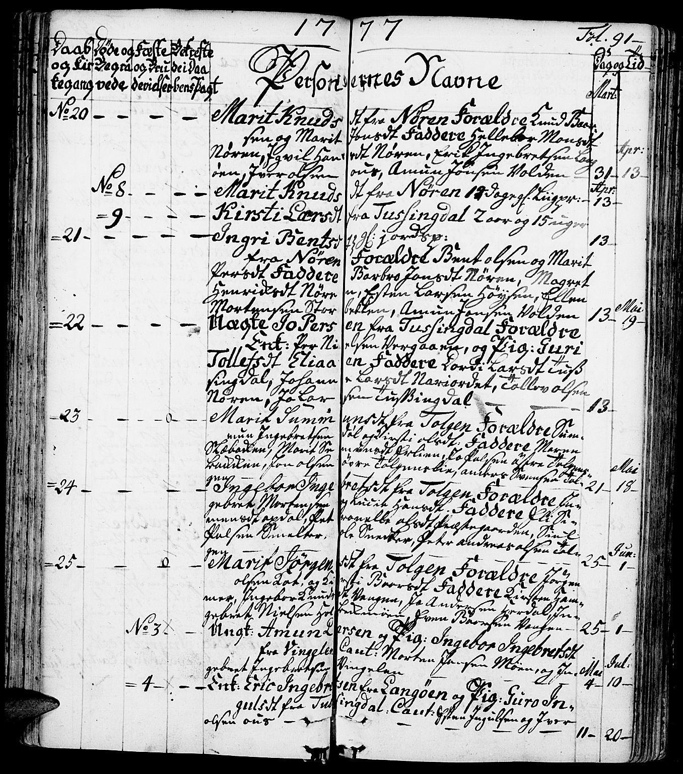 Tolga prestekontor, AV/SAH-PREST-062/K/L0002: Parish register (official) no. 2, 1768-1786, p. 91