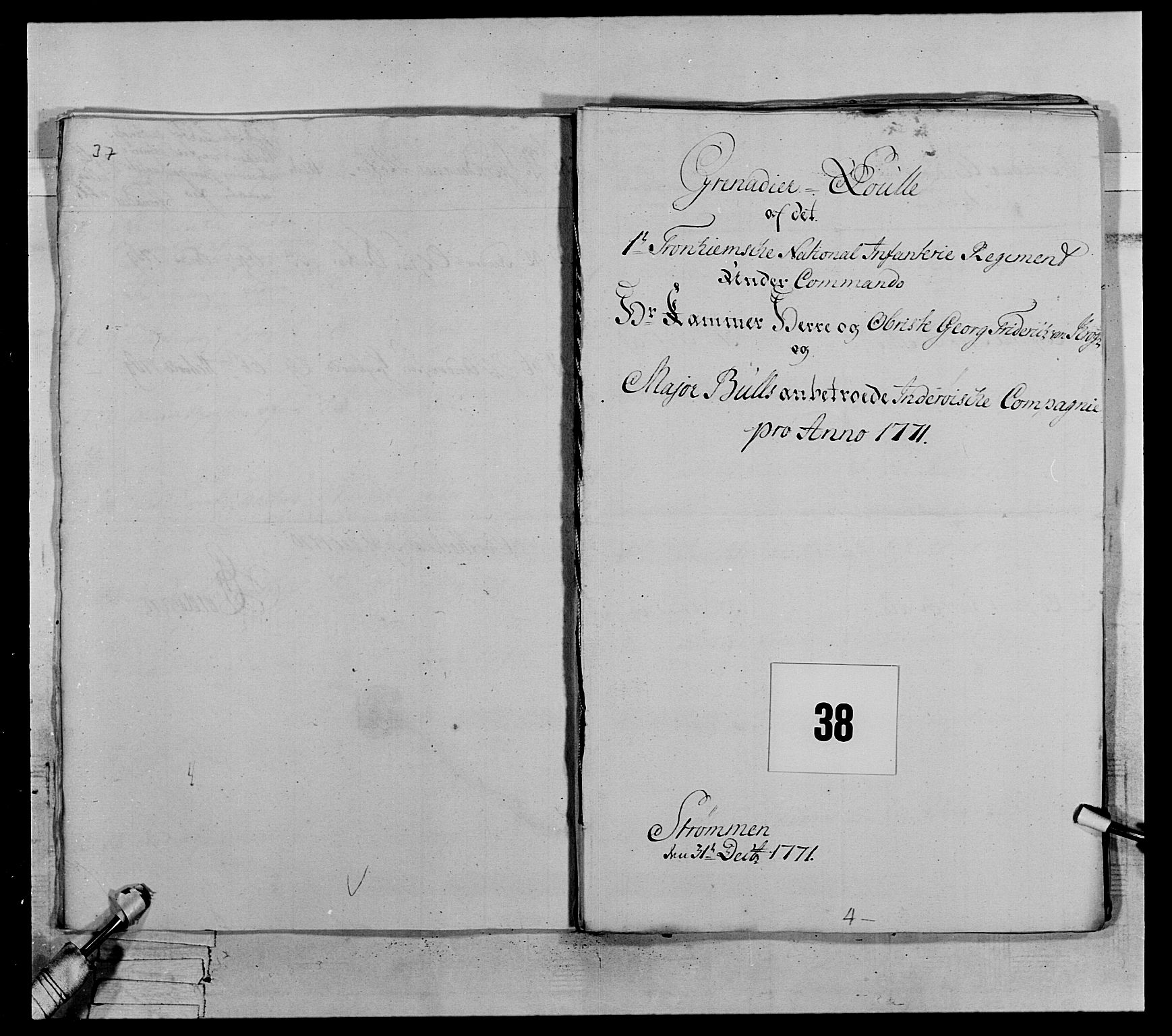 Generalitets- og kommissariatskollegiet, Det kongelige norske kommissariatskollegium, AV/RA-EA-5420/E/Eh/L0071: 1. Trondheimske nasjonale infanteriregiment, 1769-1772, p. 325