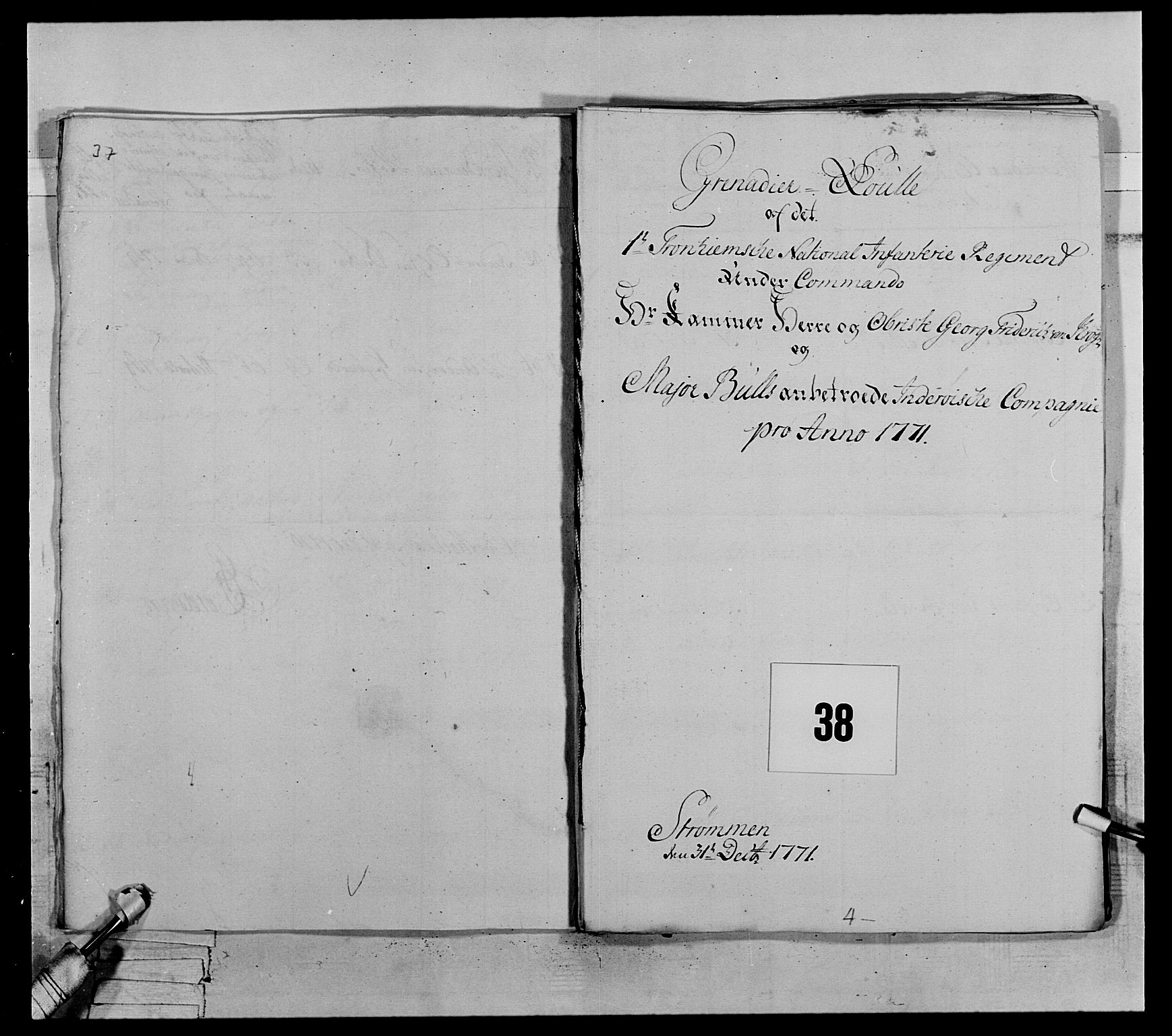 Generalitets- og kommissariatskollegiet, Det kongelige norske kommissariatskollegium, RA/EA-5420/E/Eh/L0071: 1. Trondheimske nasjonale infanteriregiment, 1769-1772, p. 325