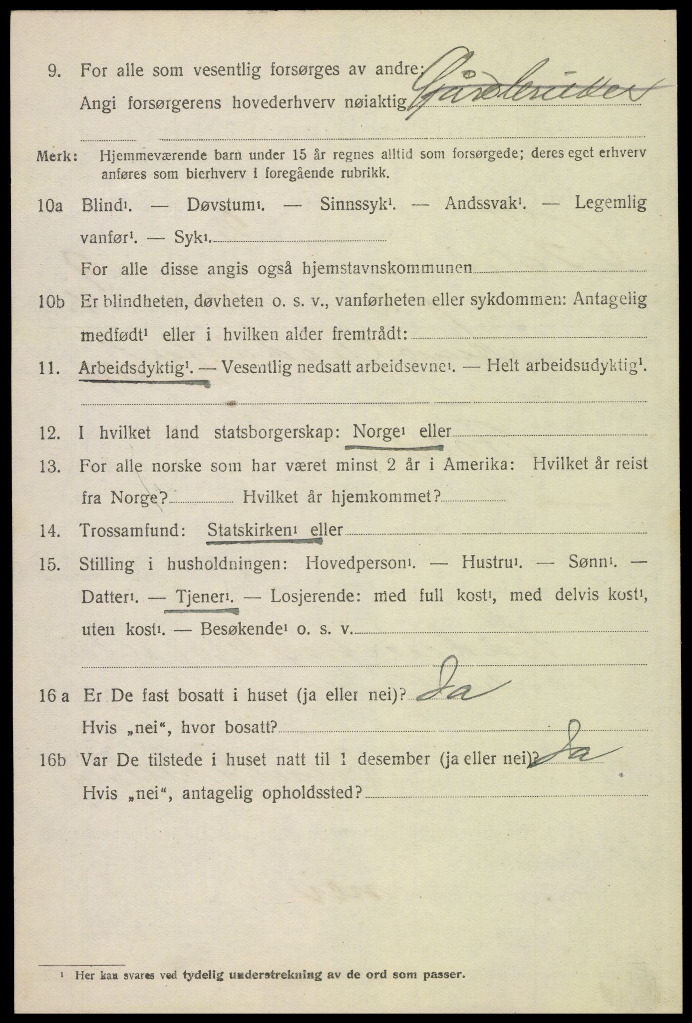 SAH, 1920 census for Folldal, 1920, p. 4586